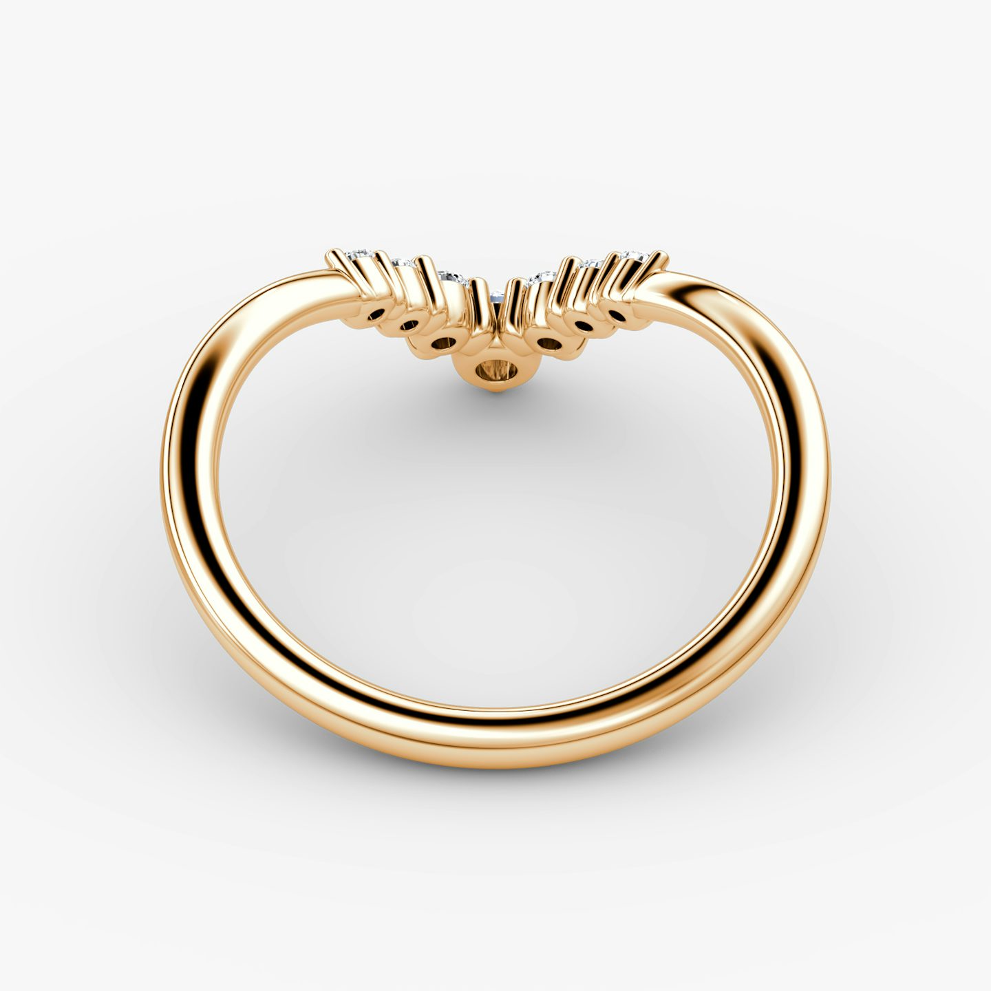 The Dew Drop Crown Band | Round Brilliant | 14k | 14k Rose Gold | Band: Plain