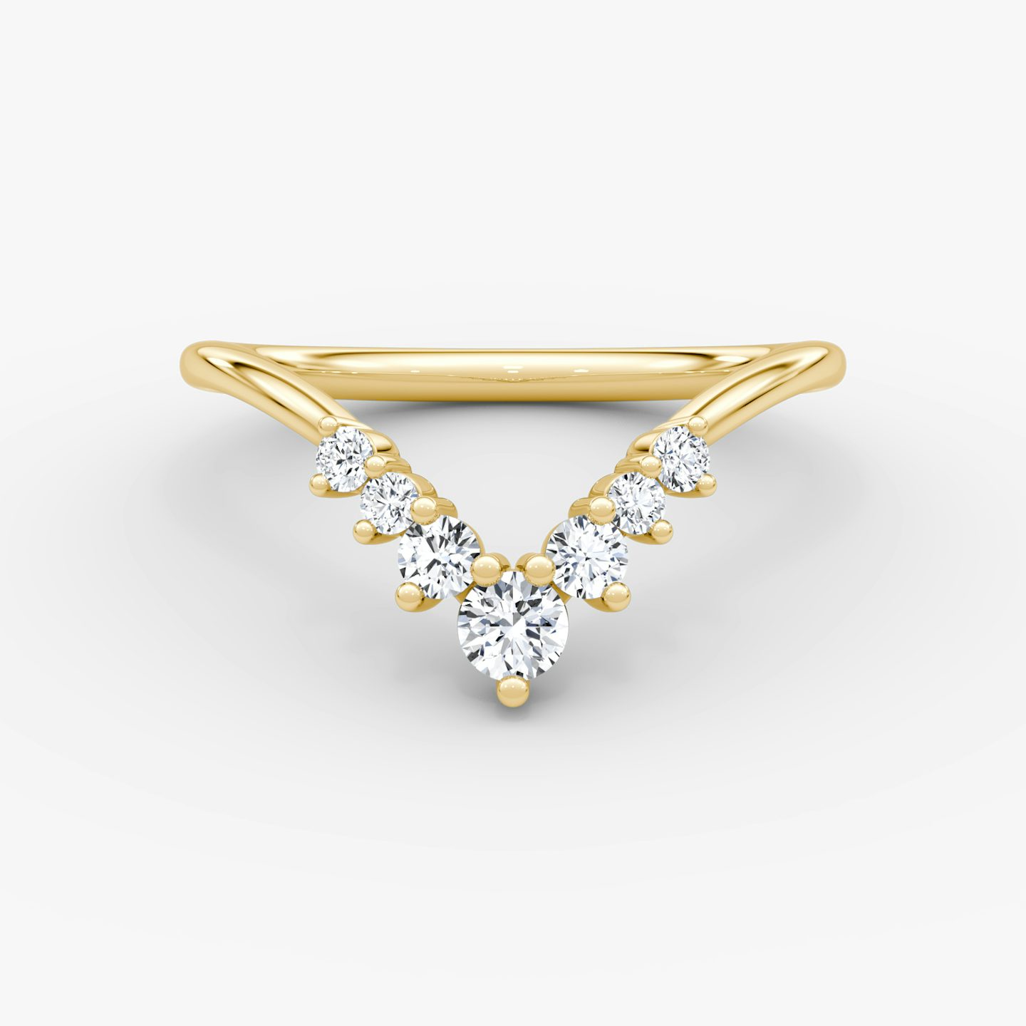 La Bague Dew Drop Crown | Rond Brillant | 18k | Or jaune 18 carats | Anneau: Simple