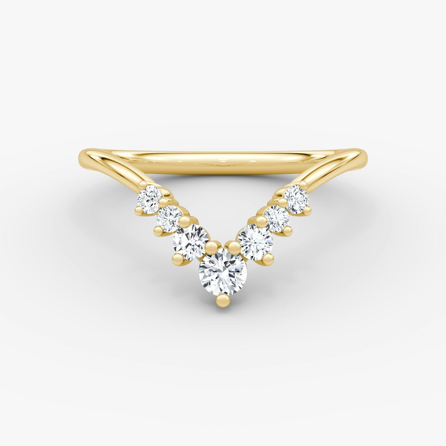 The Dew Drop Crown Band | Round Brilliant | 18k | 18k Yellow Gold | Band: Plain