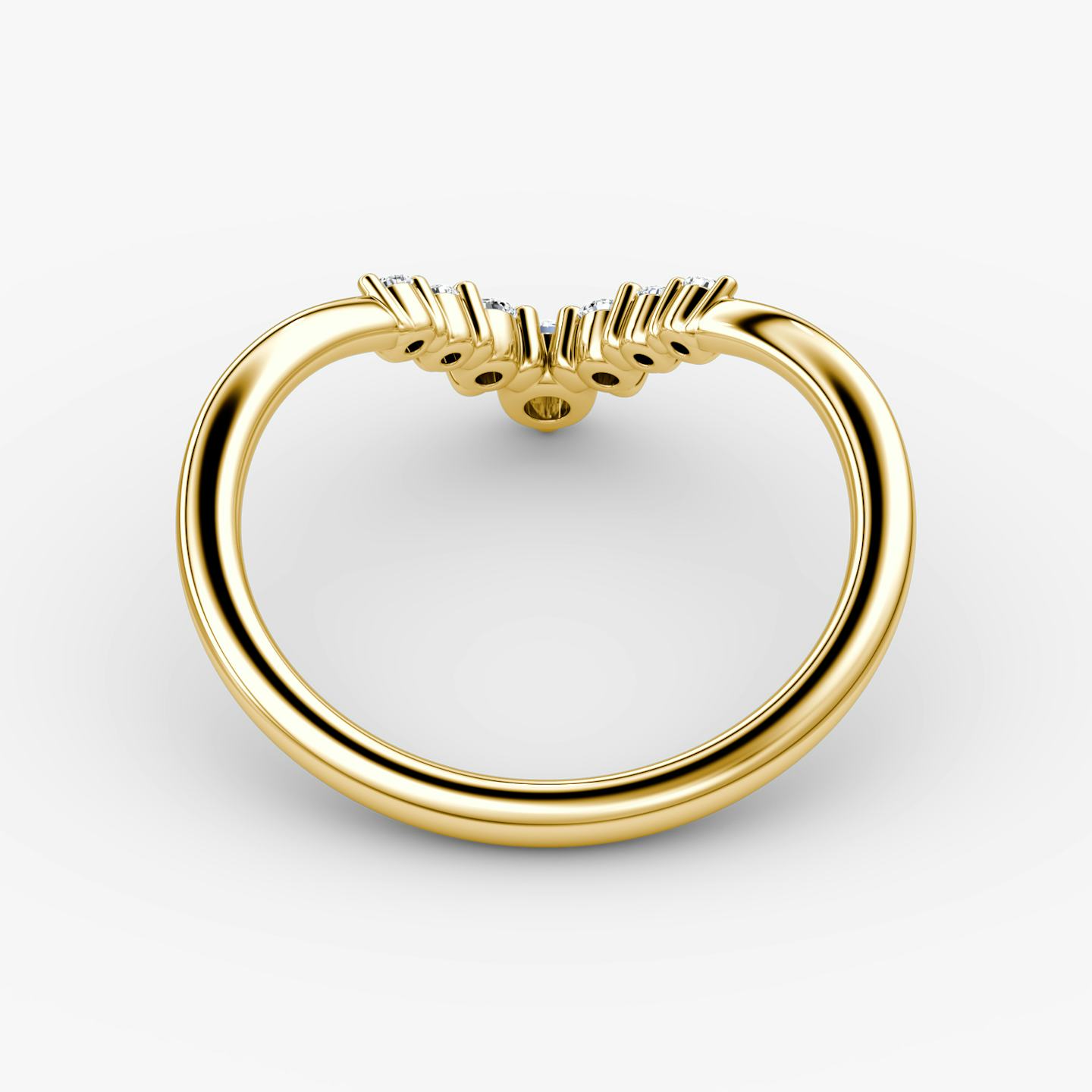 The Dew Drop Crown Band | Round Brilliant | 18k | 18k Yellow Gold | Band: Plain