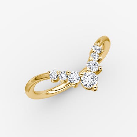 Dew Drop Crown Yellow Gold Wedding Ring