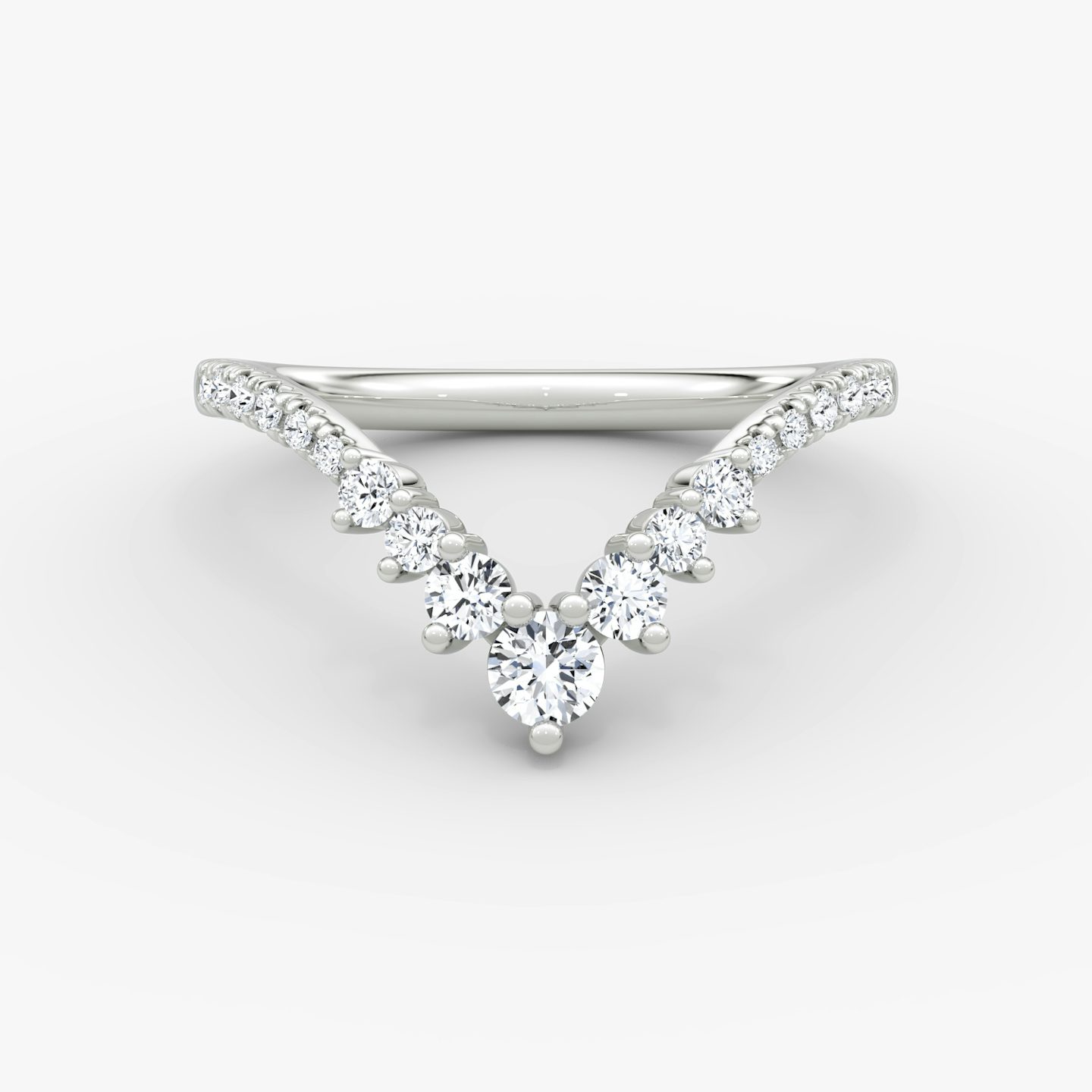 The Dew Drop Crown Band | Round Brilliant | 18k | 18k White Gold | Band: Pavé