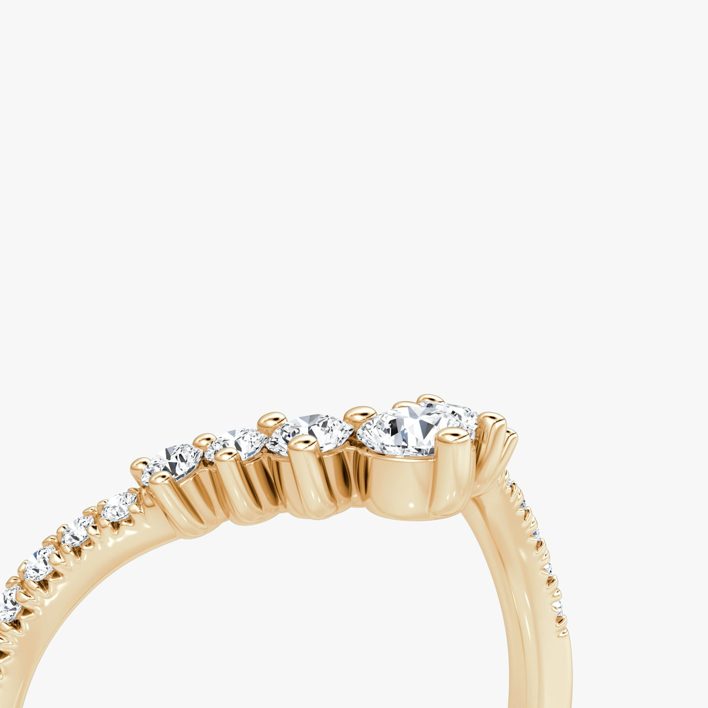 The Dew Drop Crown Band | Round Brilliant | 14k | 14k Rose Gold | Band: Pavé