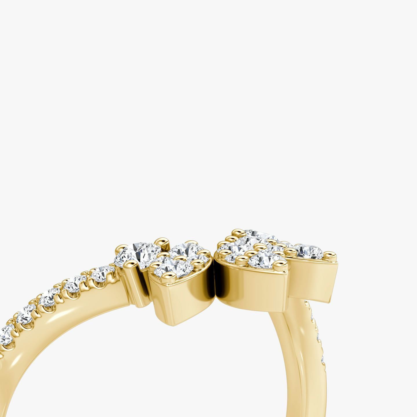 The Petal Crown Band | Round Brilliant | 18k | 18k Yellow Gold | Band: Pavé