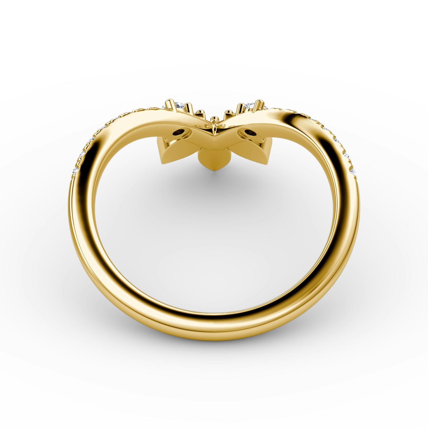 The Petal Crown Band | Round Brilliant | 18k | 18k Yellow Gold | Band: Pavé