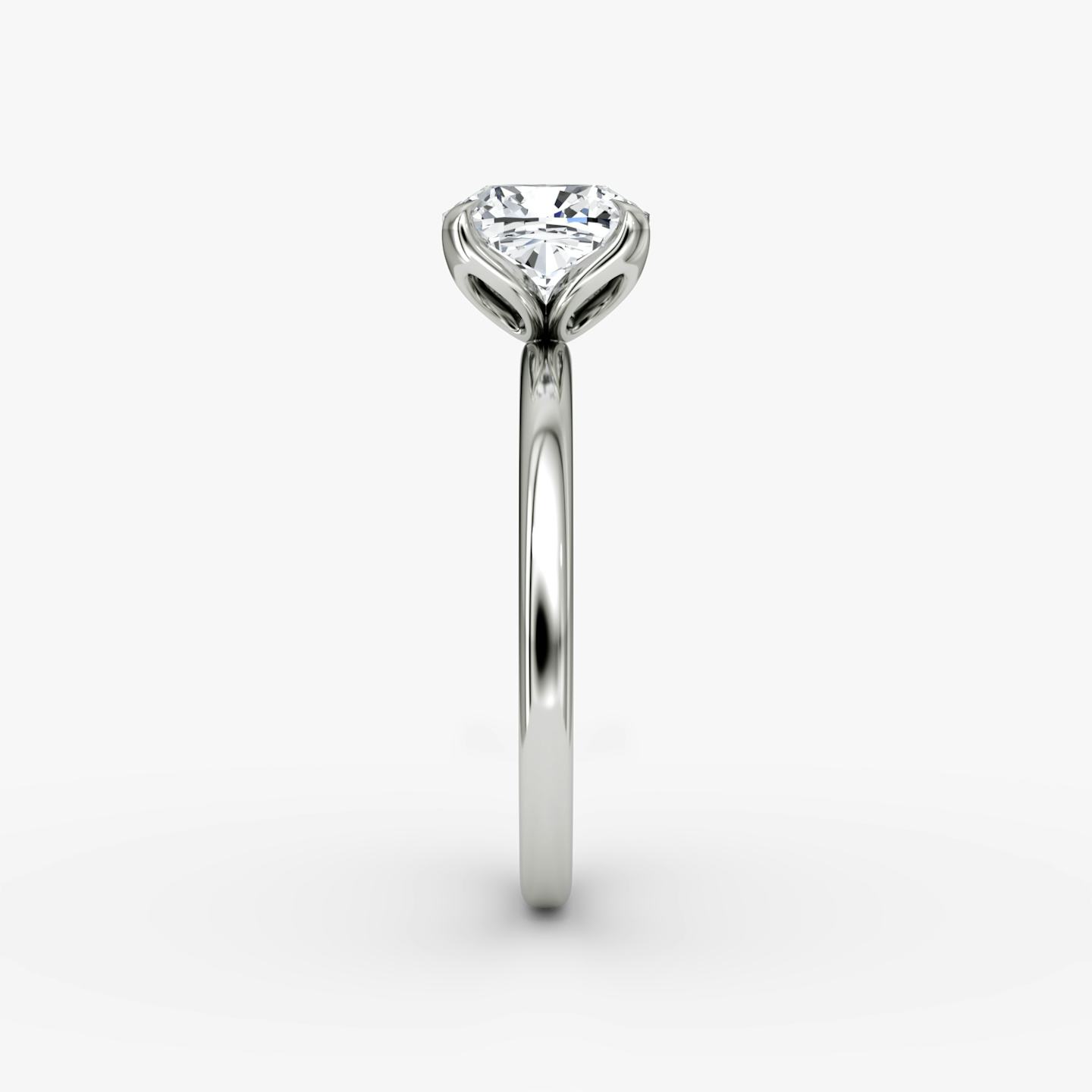 The Classic Petal | Pavé Cushion | 18k | 18k White Gold | Band: Plain | Diamond orientation: vertical | Carat weight: See full inventory
