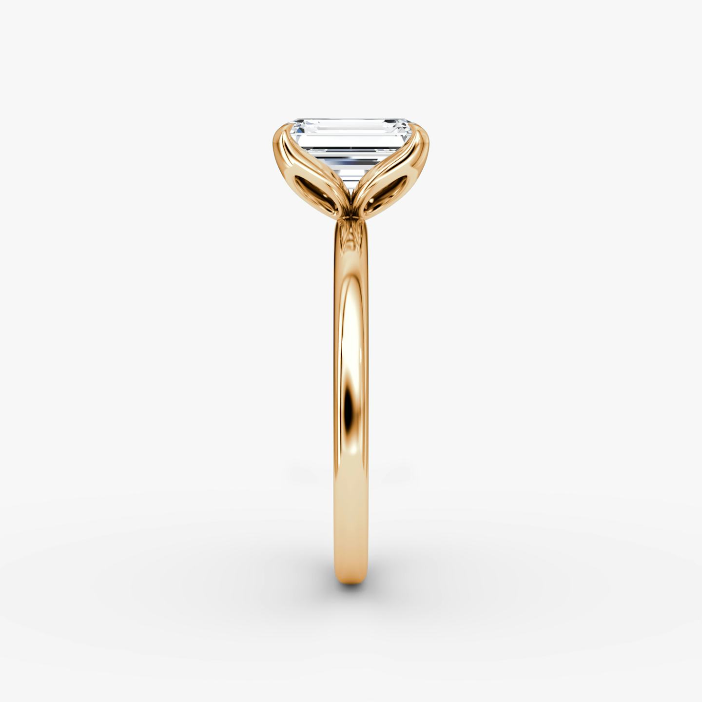 The Classic Petal | Emerald | 14k | 14k Rose Gold | Band: Plain | Diamond orientation: vertical | Carat weight: See full inventory
