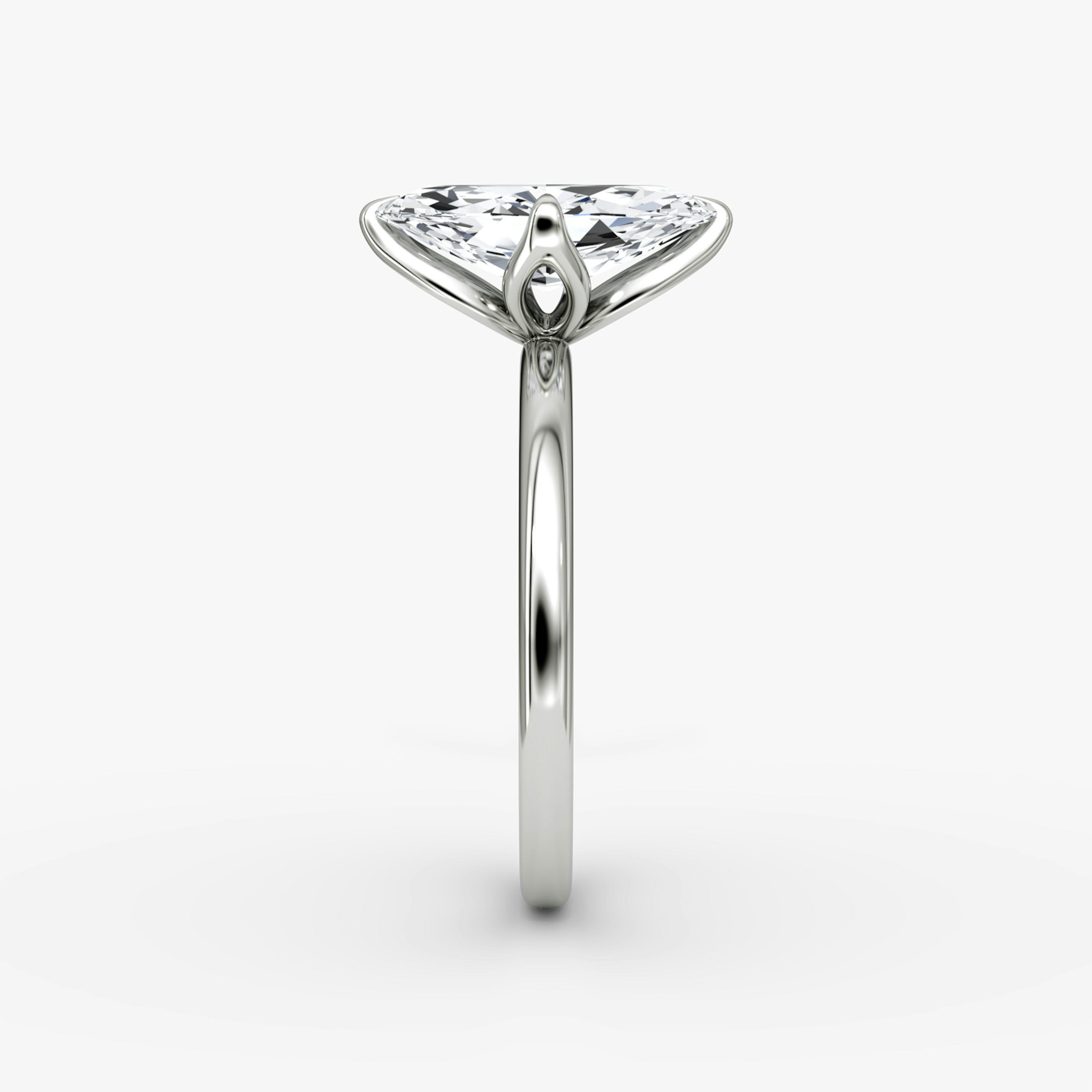The Classic Petal | Pavé Marquise | Platinum | Band: Plain | Diamond orientation: vertical | Carat weight: See full inventory