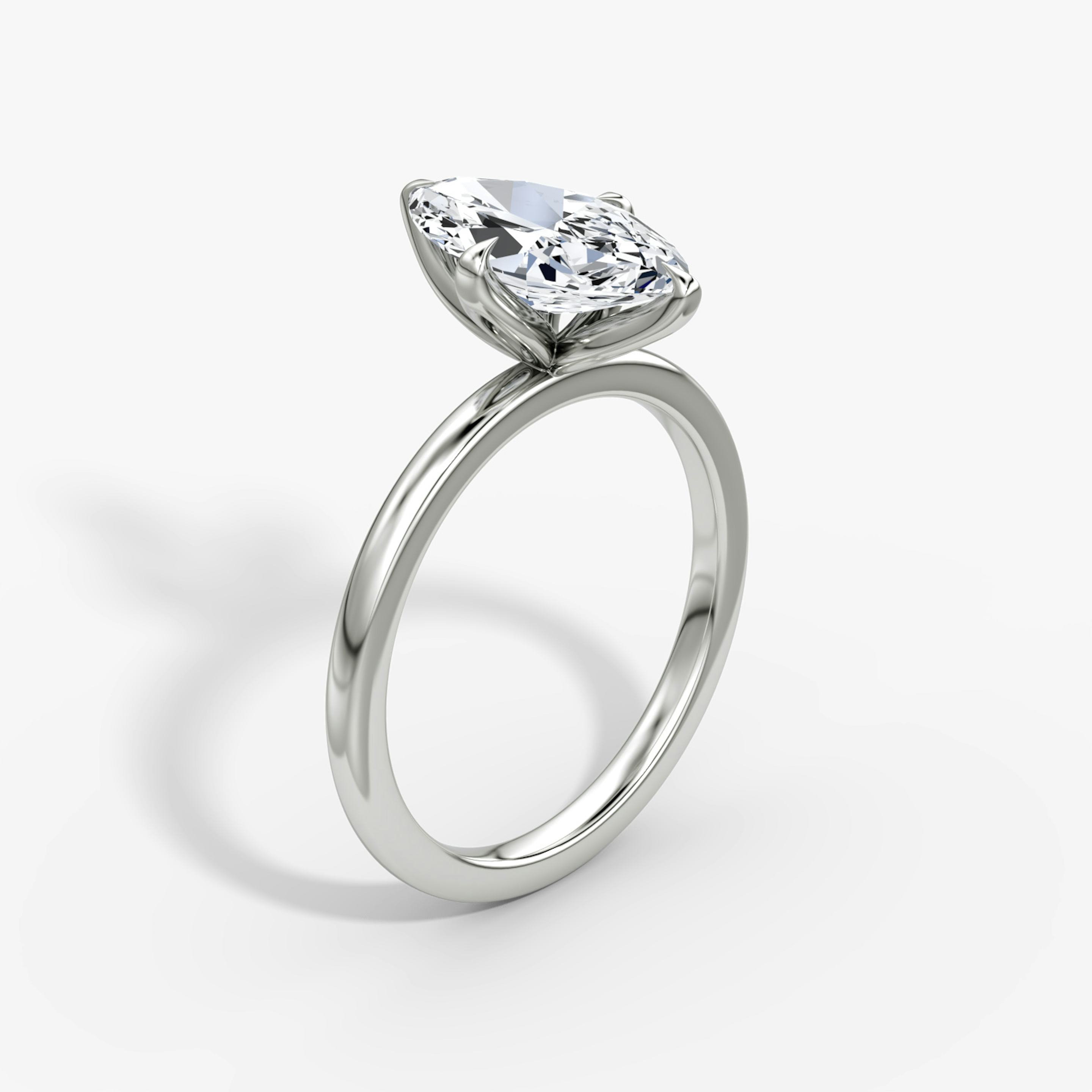 The Classic Petal | Pavé Marquise | 18k | 18k White Gold | Band: Plain | Diamond orientation: vertical | Carat weight: See full inventory