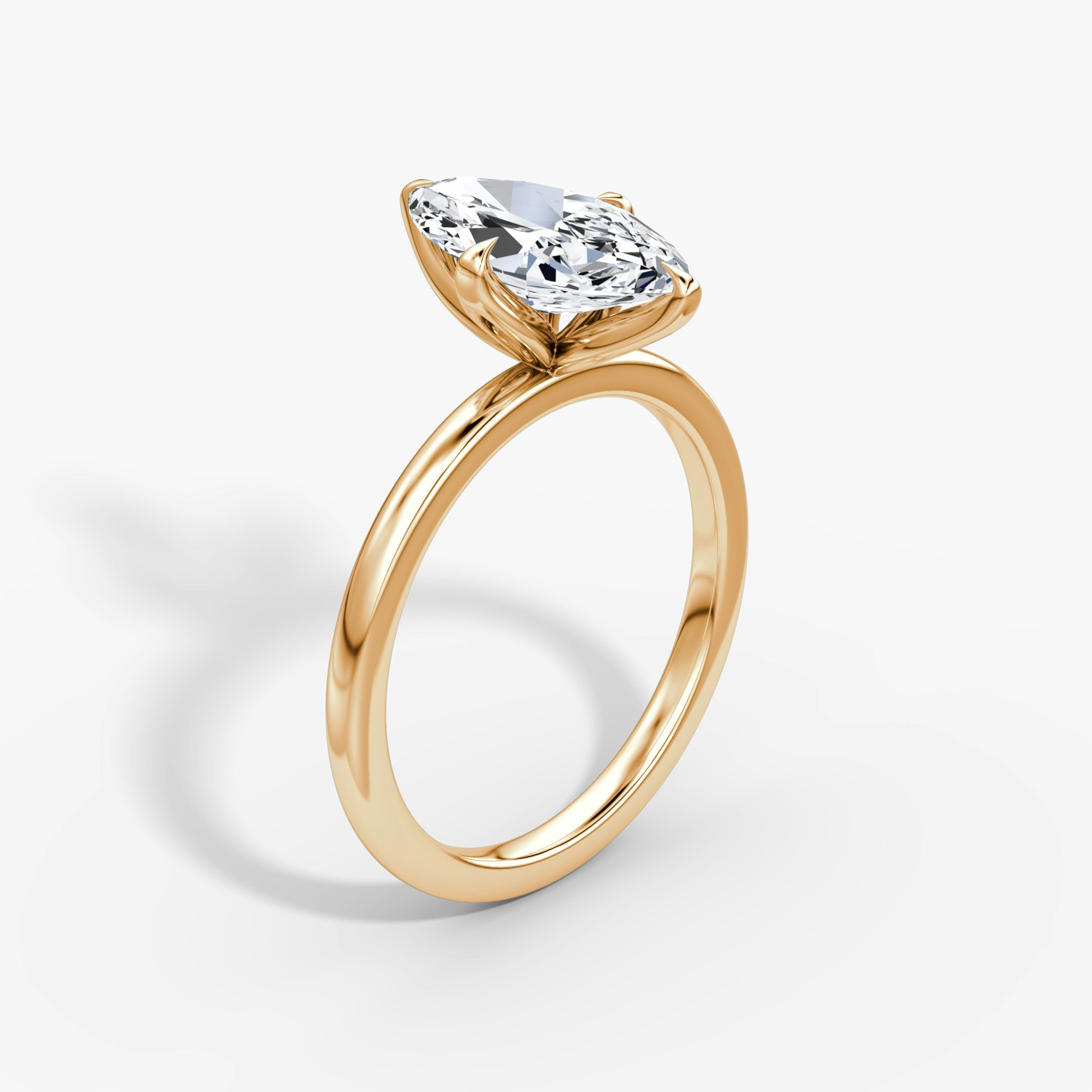 Classic Petal Marquise Engagement Ring | 14k Rose Gold