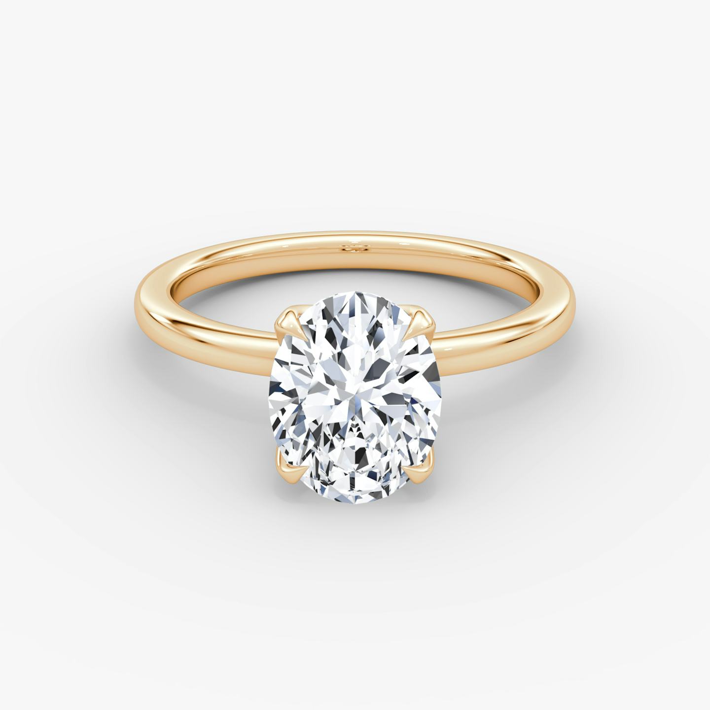 The Classic Petal | Oval | 14k | 14k Rose Gold | Band: Plain | Diamond orientation: vertical | Carat weight: See full inventory