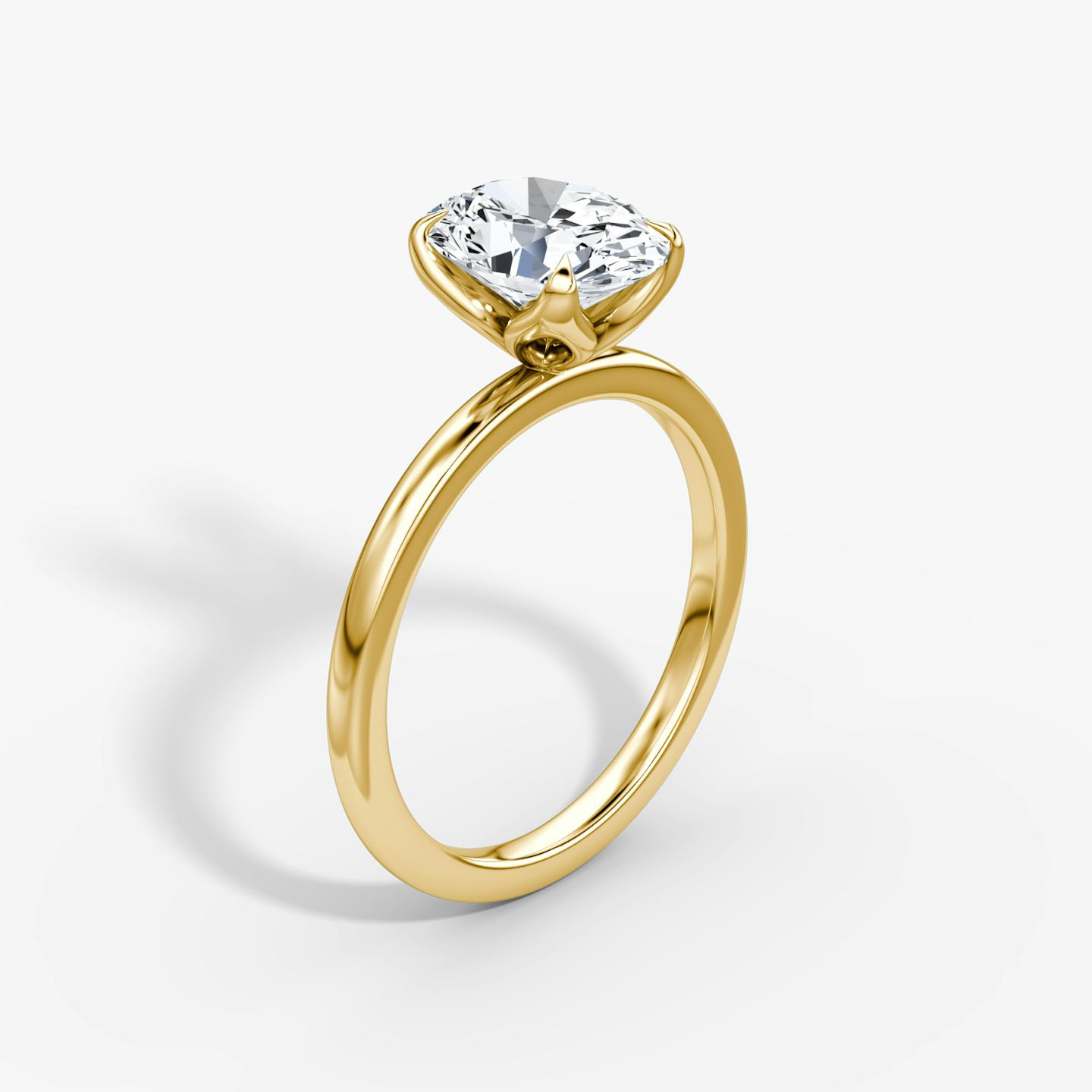 The Classic Petal | Oval | 18k | 18k Yellow Gold | Band: Plain | Diamond orientation: vertical | Carat weight: See full inventory