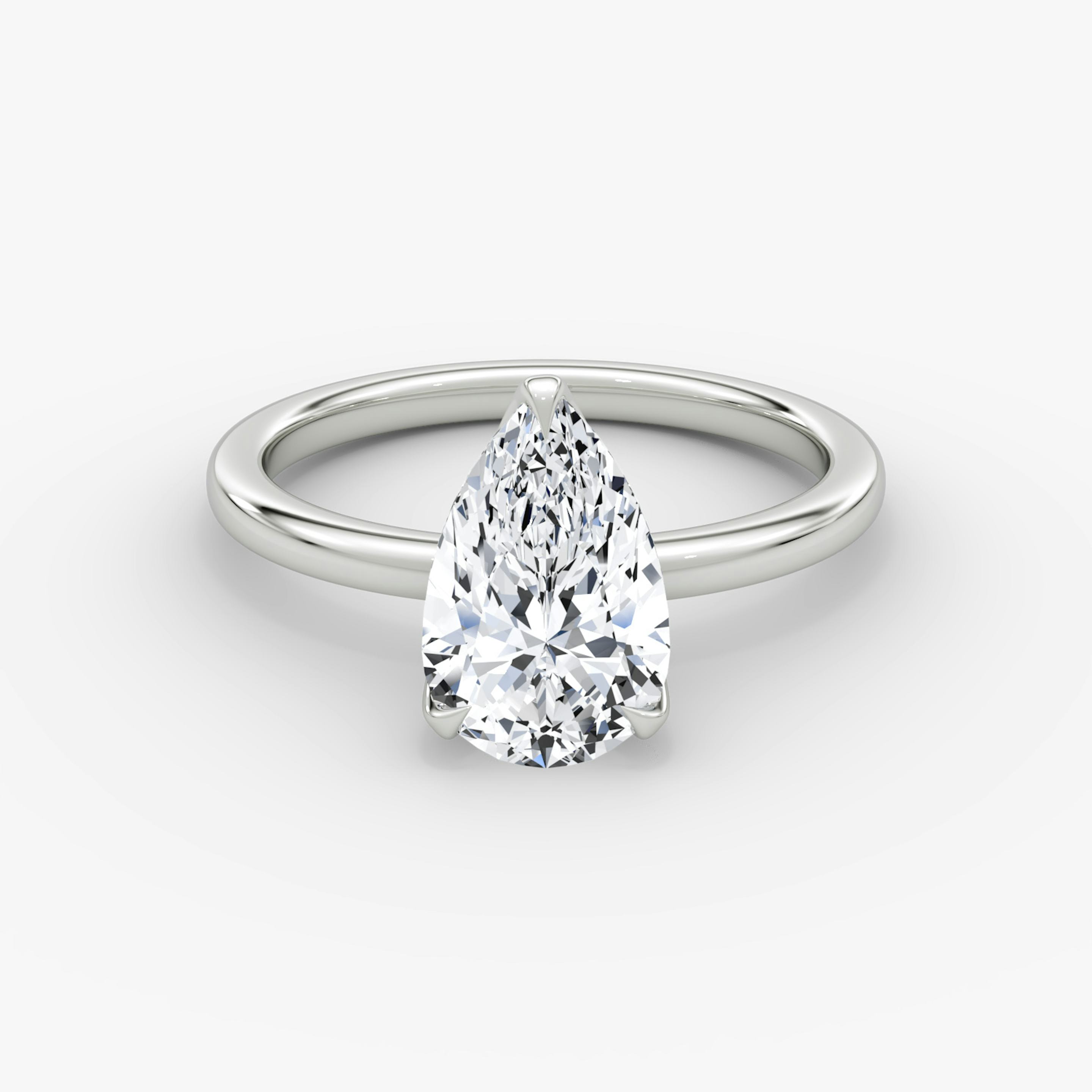 The Classic Petal | Pear | 18k | 18k White Gold | Band: Plain | Diamond orientation: vertical | Carat weight: See full inventory
