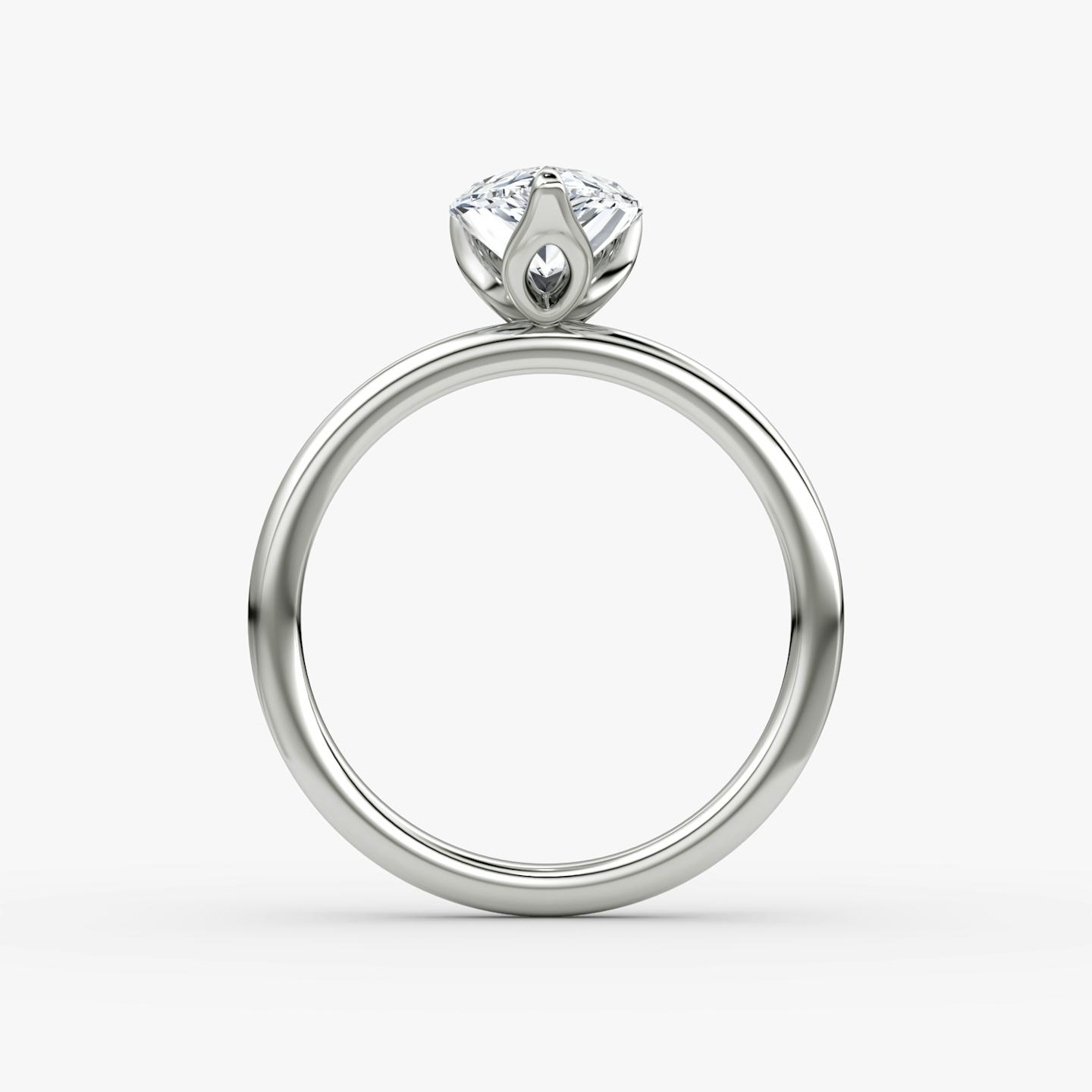 The Classic Petal | Pear | 18k | 18k White Gold | Band: Plain | Diamond orientation: vertical | Carat weight: See full inventory