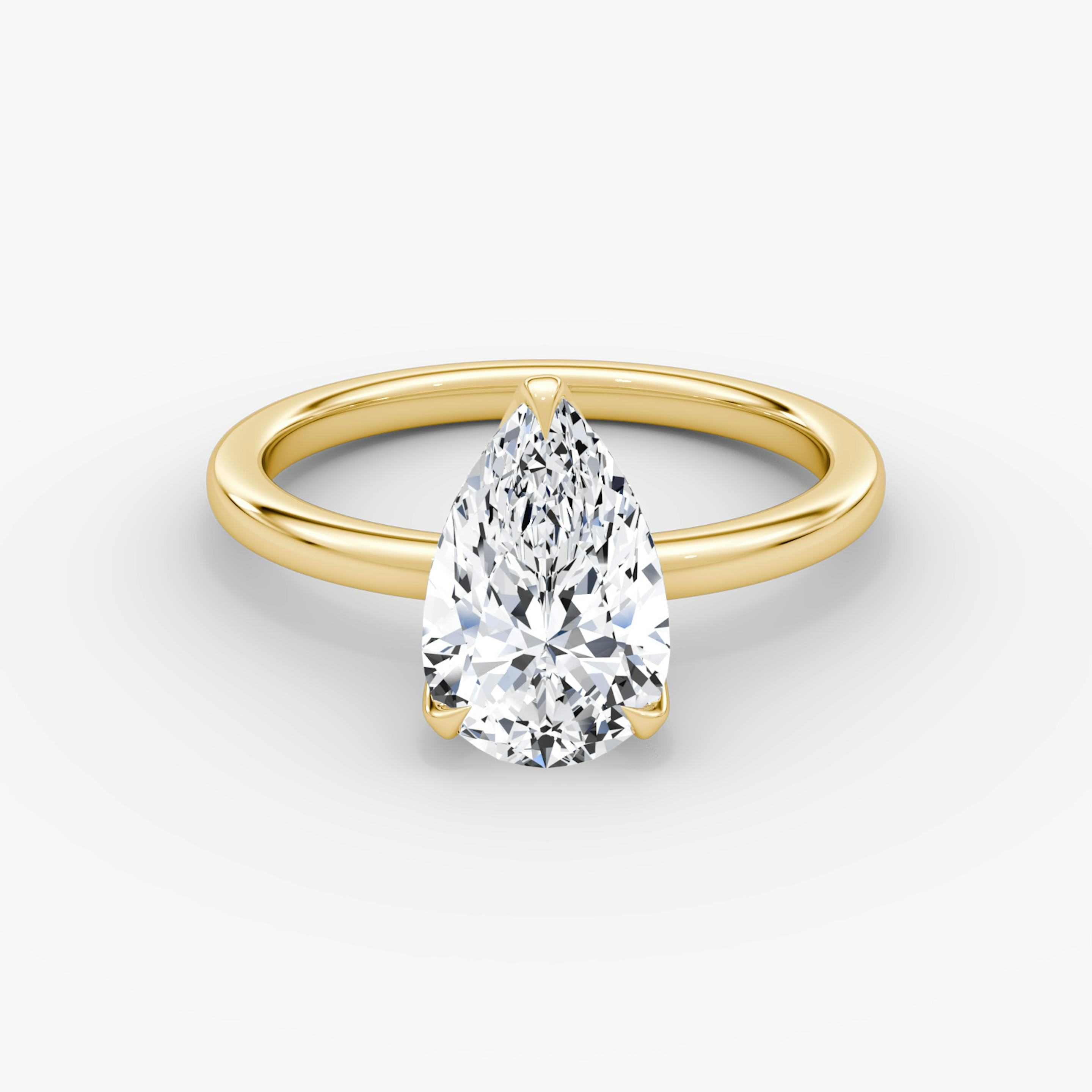 The Classic Petal | Pear | 18k | 18k Yellow Gold | Band: Plain | Diamond orientation: vertical | Carat weight: See full inventory