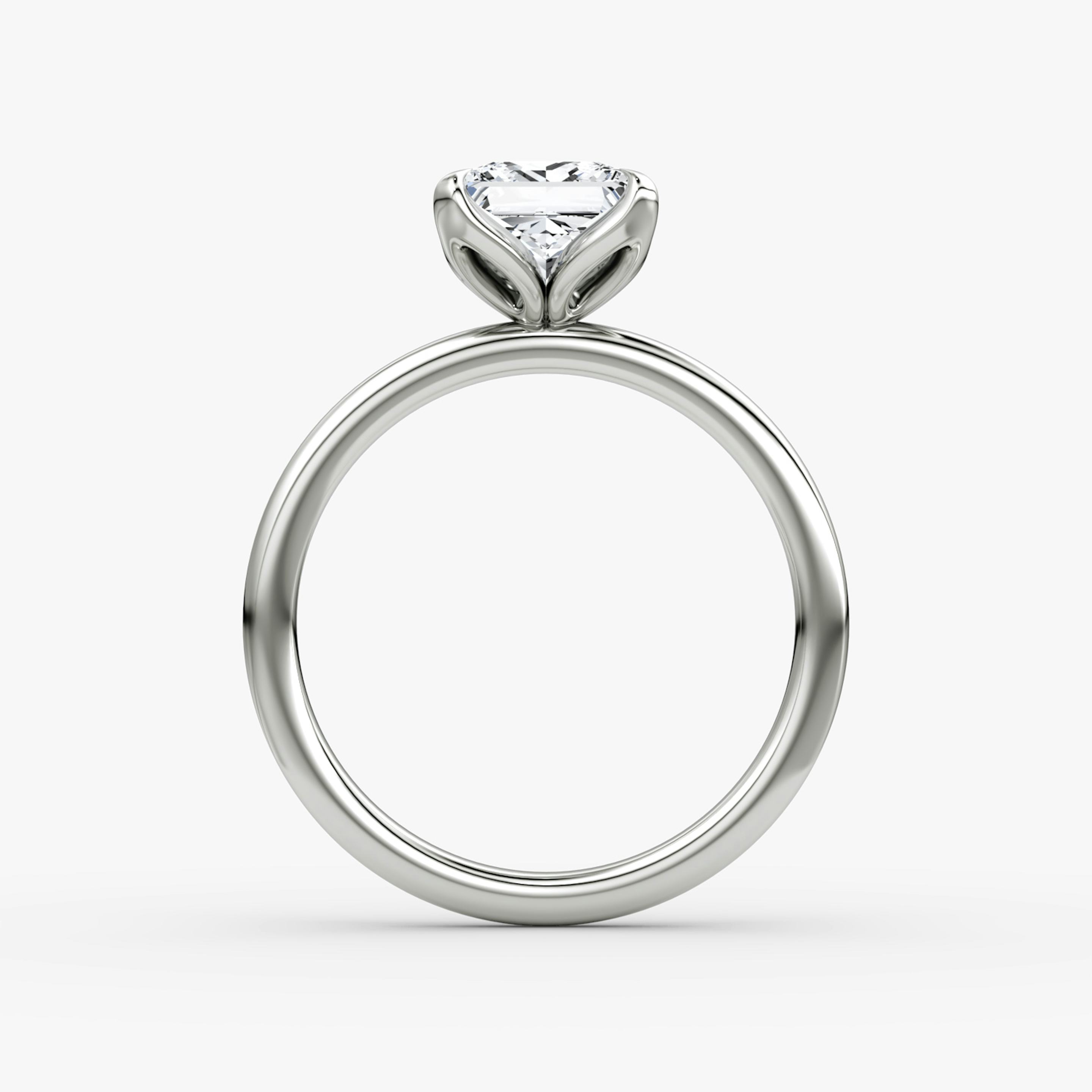 The Classic Petal | Princess | 18k | 18k White Gold | Band: Plain | Diamond orientation: vertical | Carat weight: See full inventory