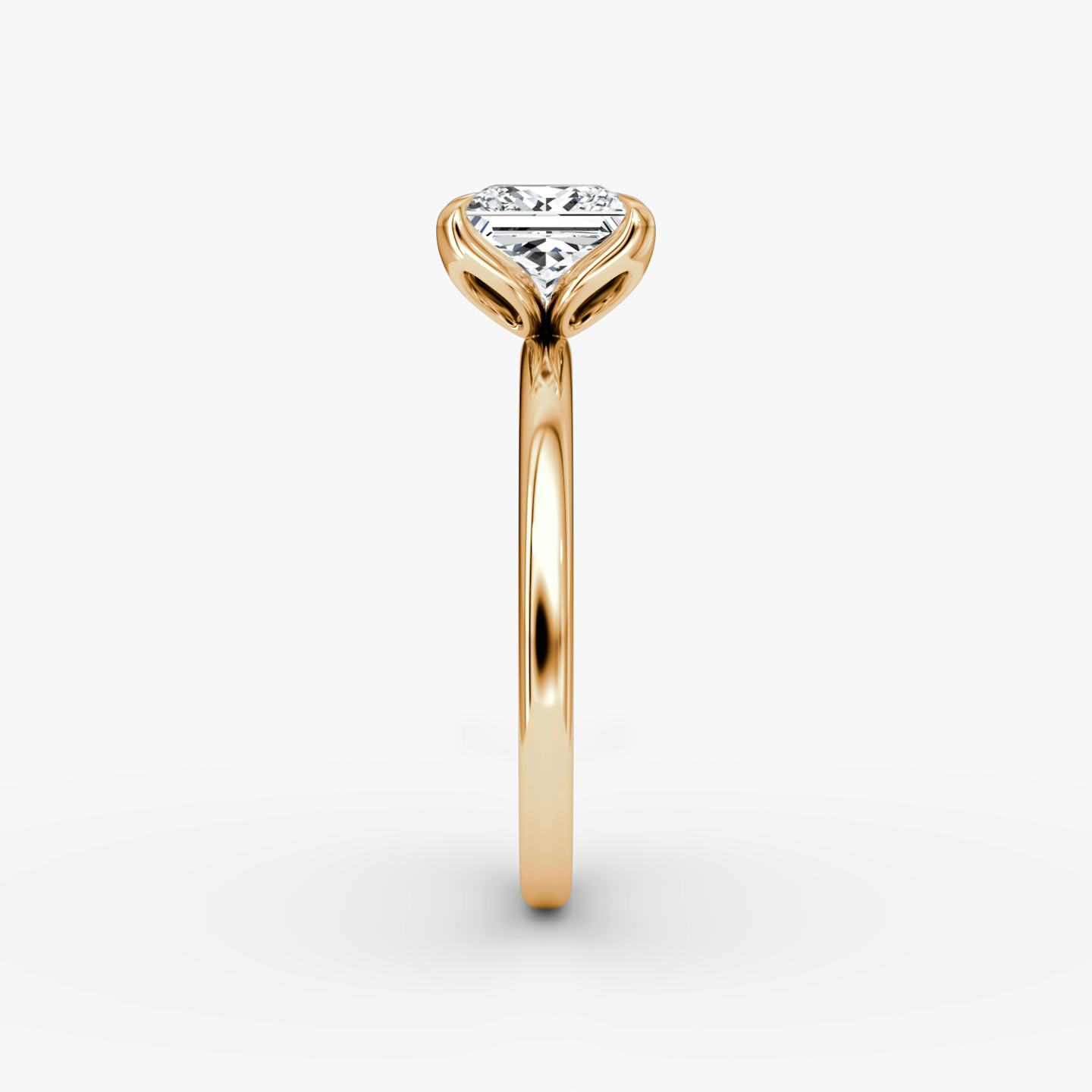 The Classic Petal | Princess | 14k | 14k Rose Gold | Band: Plain | Diamond orientation: vertical | Carat weight: See full inventory