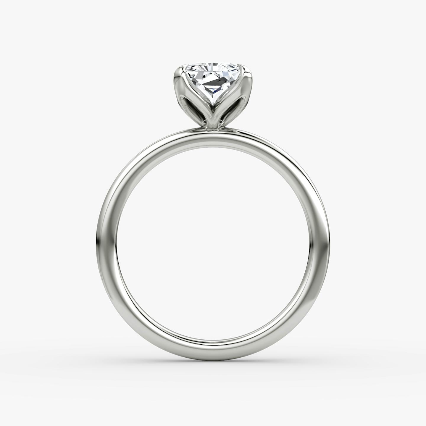 The Classic Petal | Radiant | Platinum | Band: Plain | Diamond orientation: vertical | Carat weight: See full inventory
