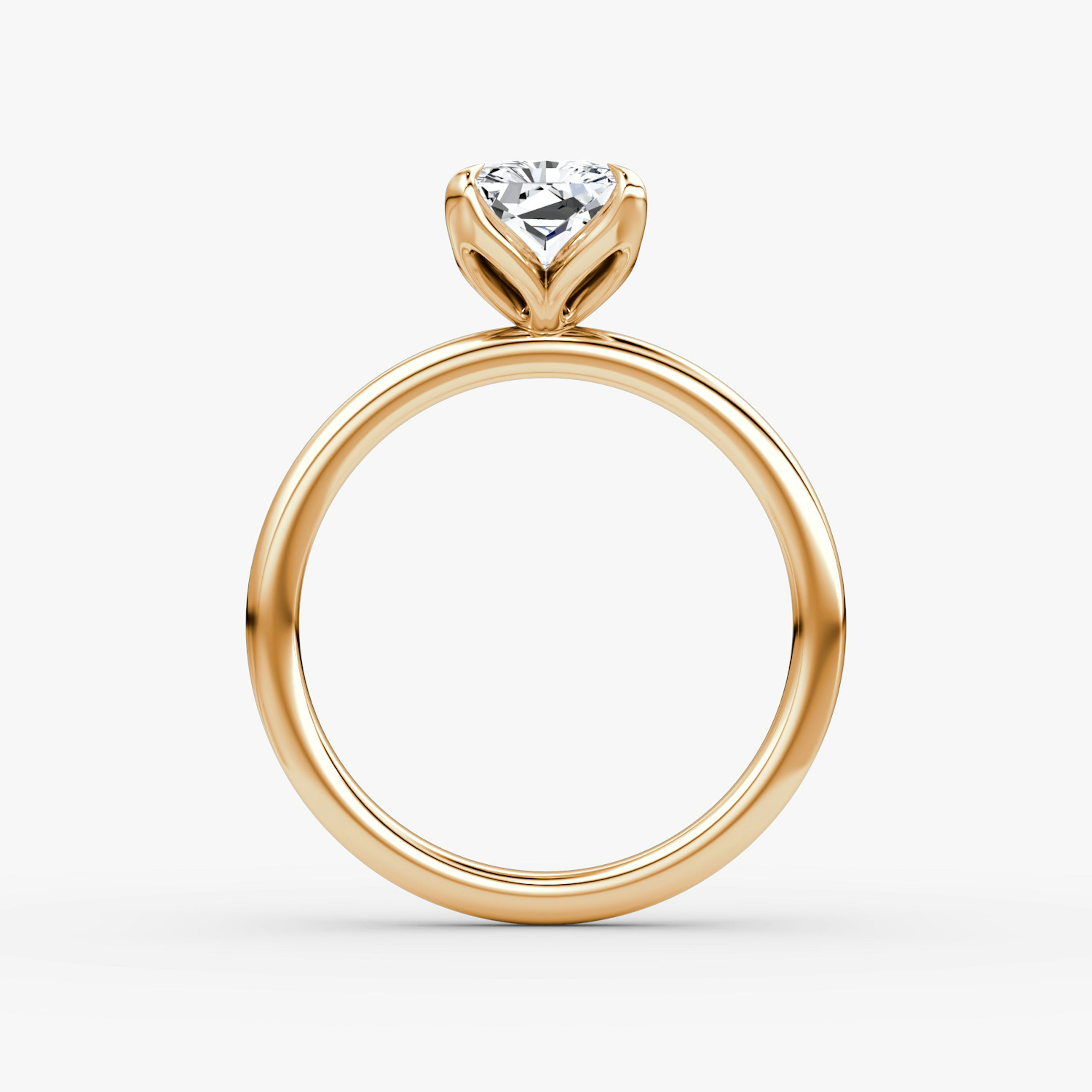 The Classic Petal | Radiant | 14k | 14k Rose Gold | Band: Plain | Diamond orientation: vertical | Carat weight: See full inventory