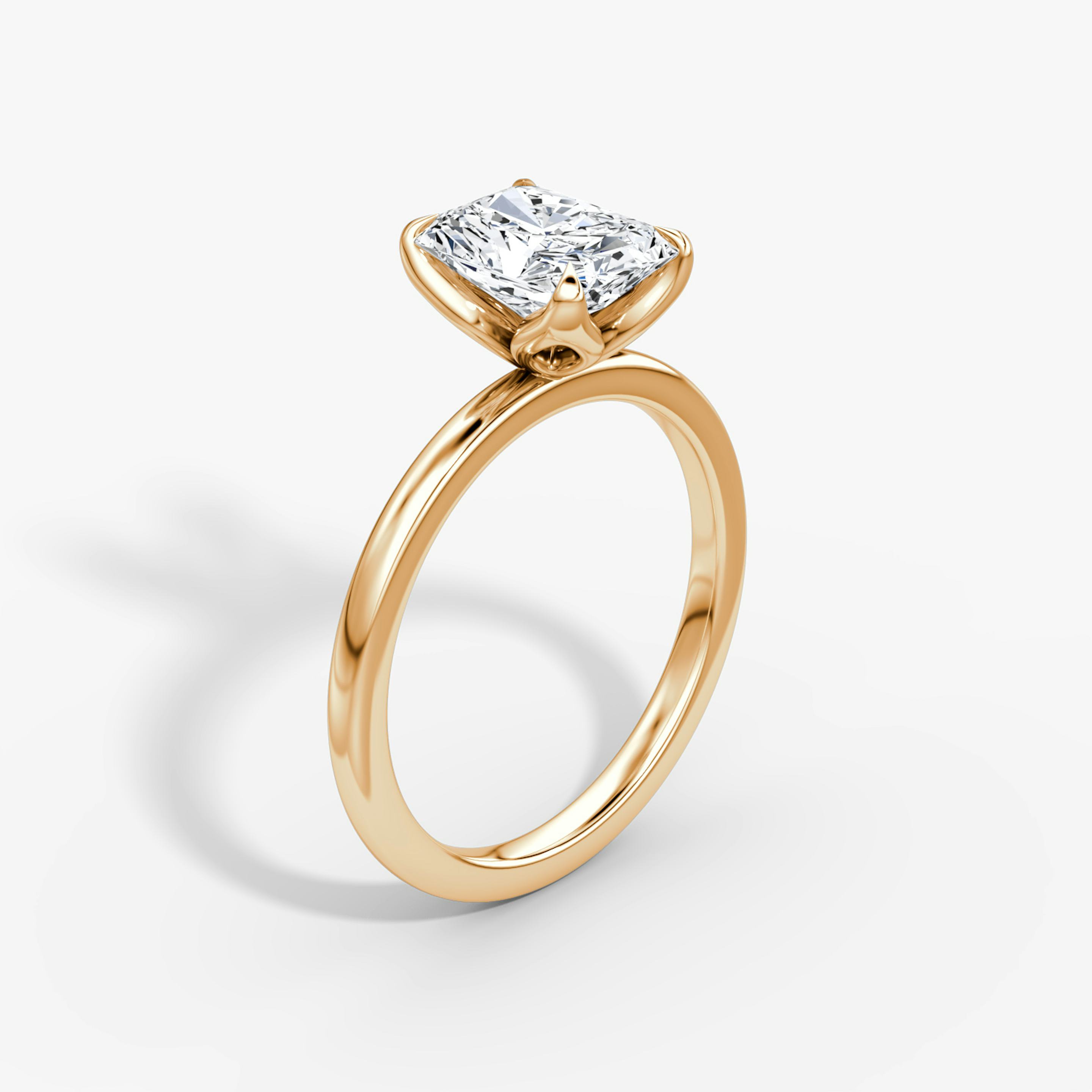 The Classic Petal | Radiant | 14k | 14k Rose Gold | Band: Plain | Diamond orientation: vertical | Carat weight: See full inventory