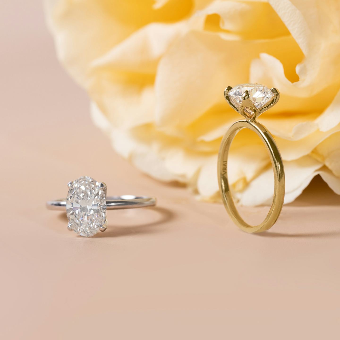 The Classic Petal | Radiant | Platinum | Band: Plain | Diamond orientation: vertical | Carat weight: See full inventory