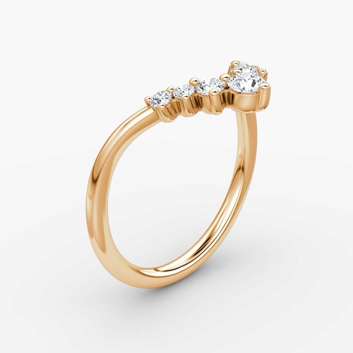 The Dew Drop Crown Band | Round Brilliant | 14k | 14k Rose Gold | Band: Plain