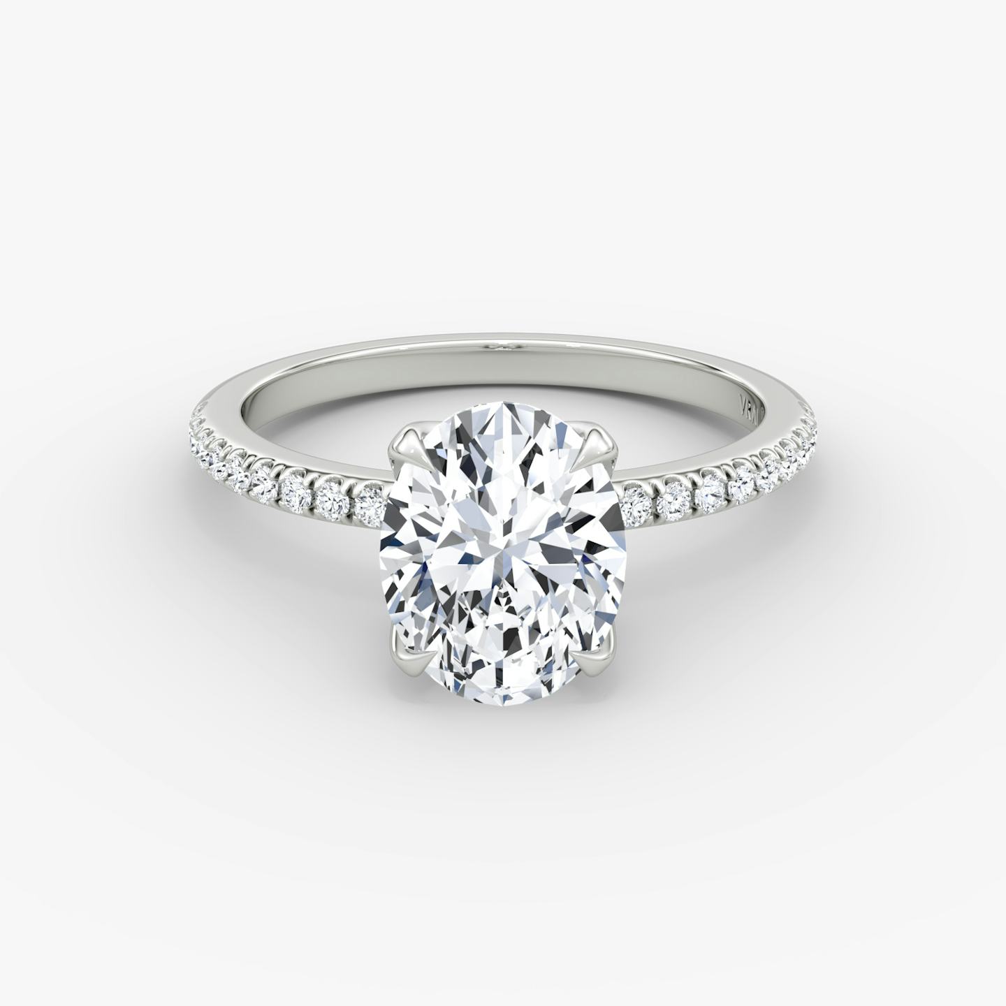 The Classic Petal | Oval | Platinum | Band: Pavé | Diamond orientation: vertical | Carat weight: See full inventory