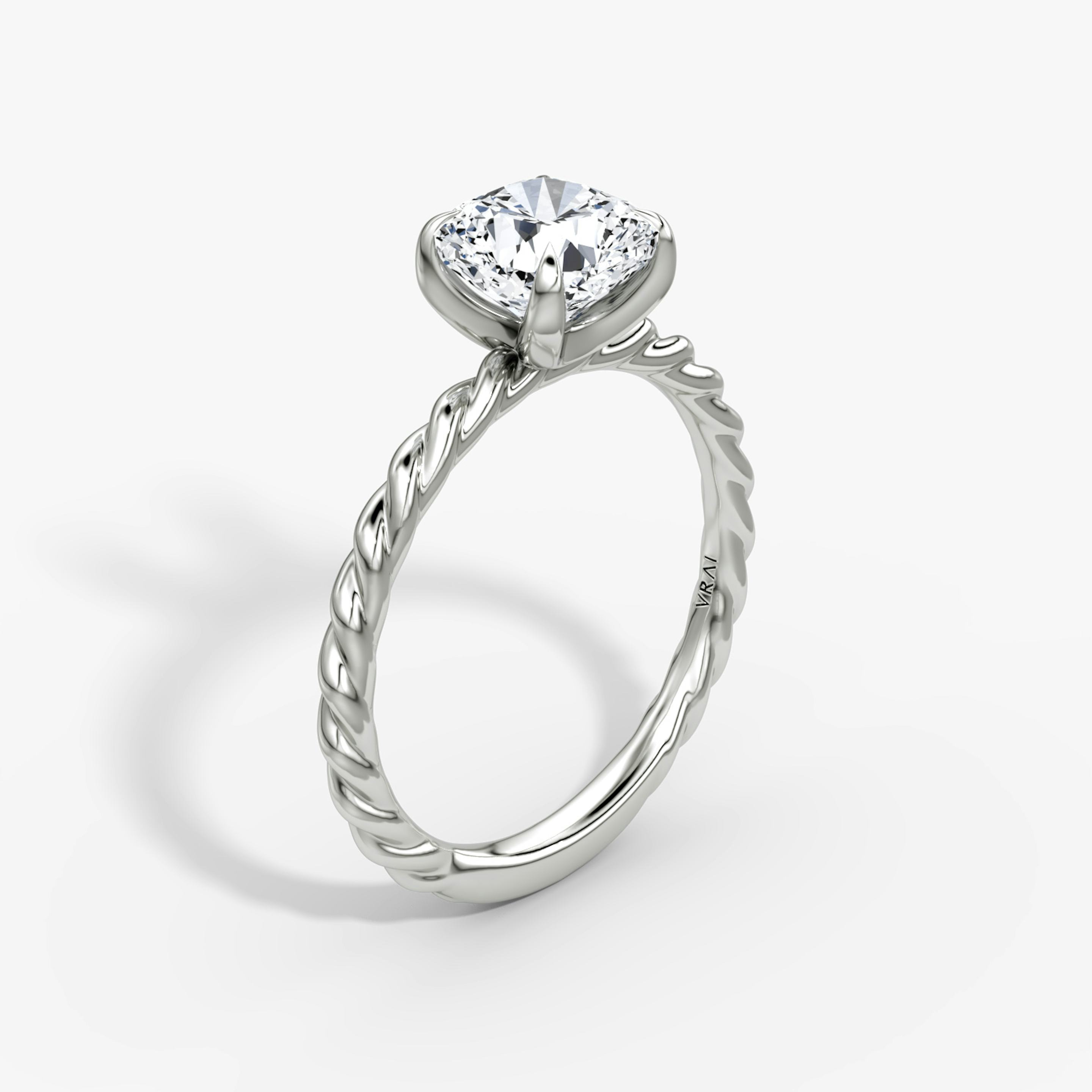 The Classic Rope | Pavé Cushion | 18k | 18k White Gold | Diamond orientation: vertical | Carat weight: See full inventory