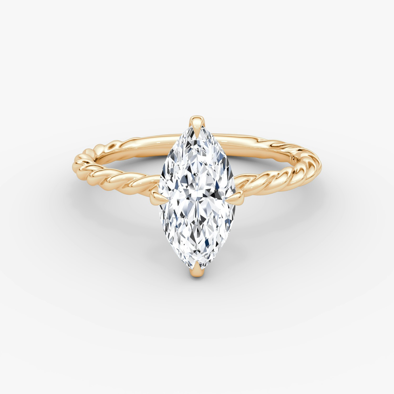 Classic Rope Marquise Engagement Ring | 14k Rose Gold