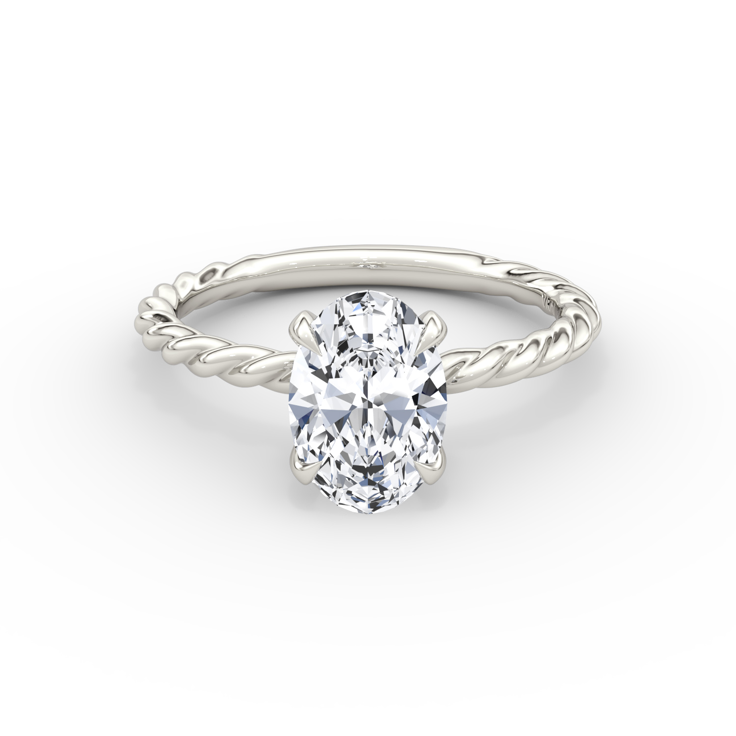 Twisted Rope Solitaire Engagement Ring in 18k White Gold: Solitaire Engagement  Rings Houston, Twisted Solitaire Engagement Rings