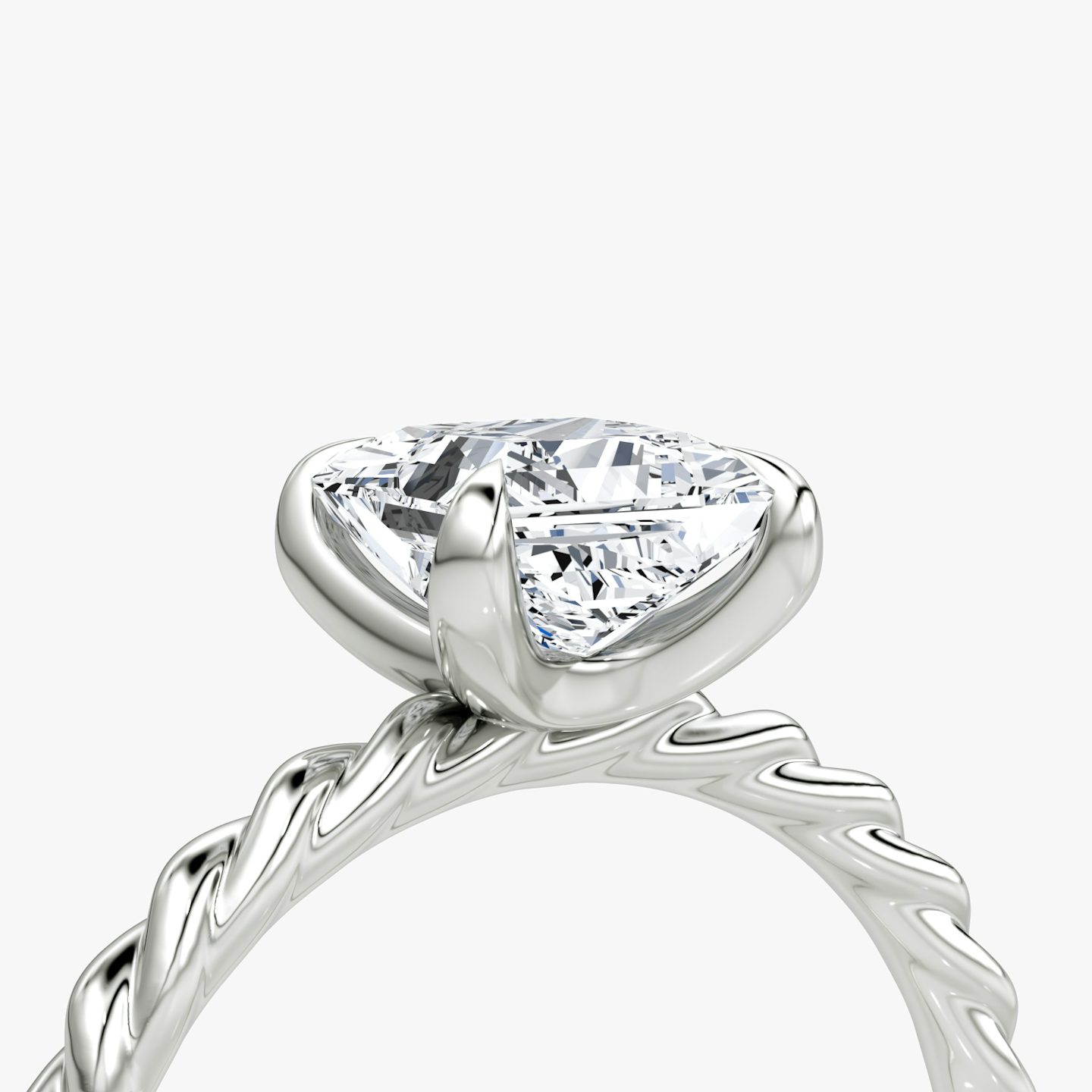 The Classic Rope | Princess | Platinum | Band: Plain | Diamond orientation: vertical | Carat weight: See full inventory