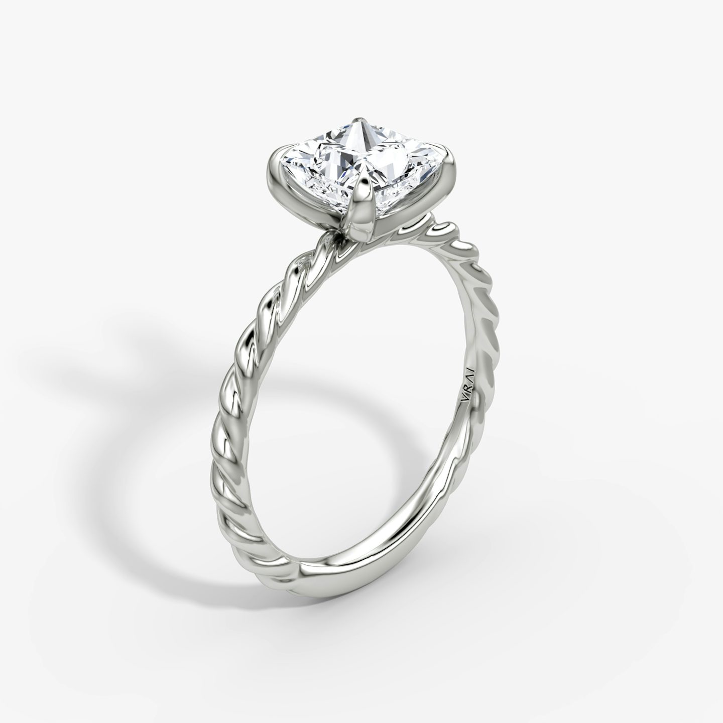 The Classic Rope | Princess | Platinum | Band: Plain | Diamond orientation: vertical | Carat weight: See full inventory