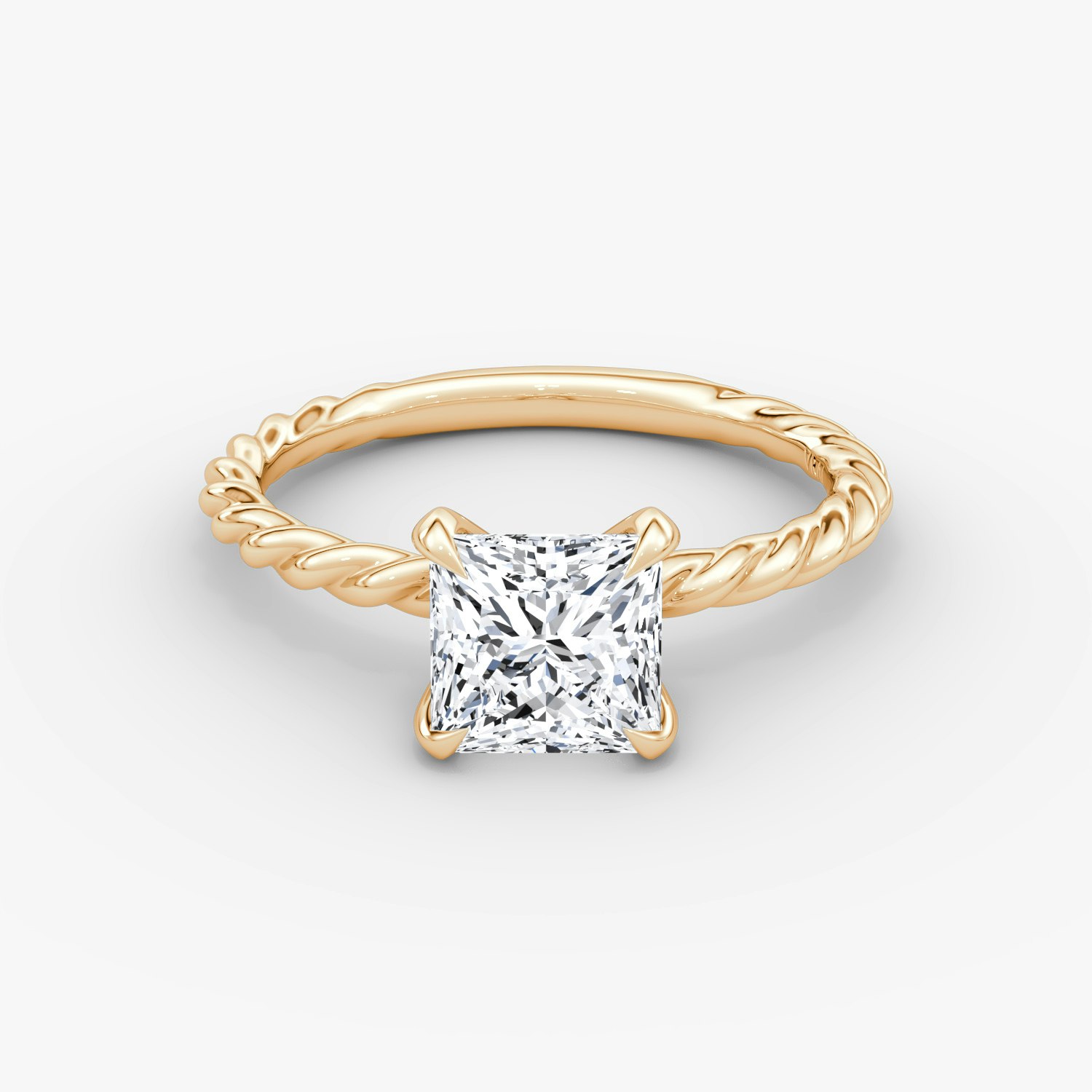 Classic Rope Princess Engagement Ring | 14k Rose Gold