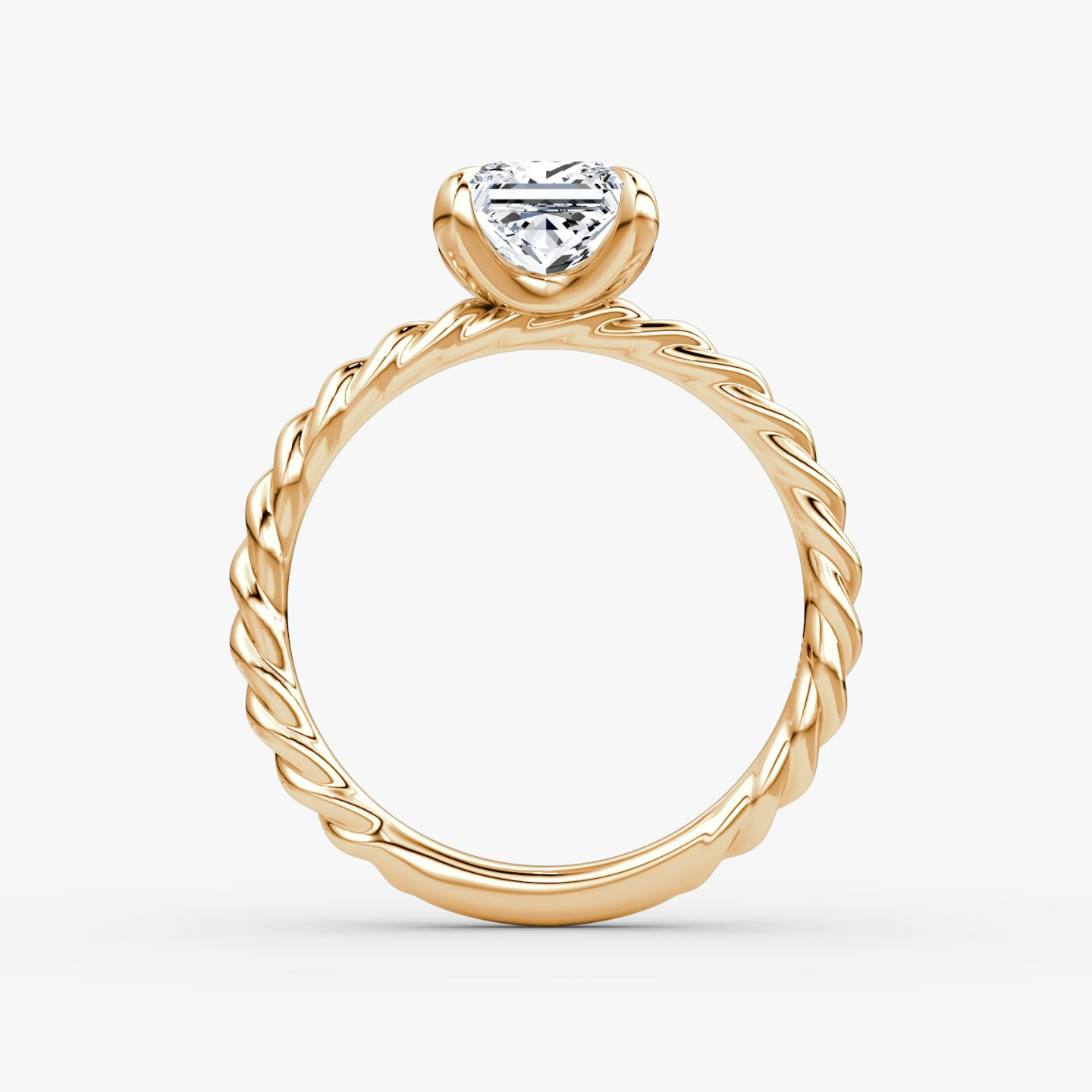 The Classic Rope | Princess | 14k | 14k Rose Gold | Band: Plain | Diamond orientation: vertical | Carat weight: See full inventory