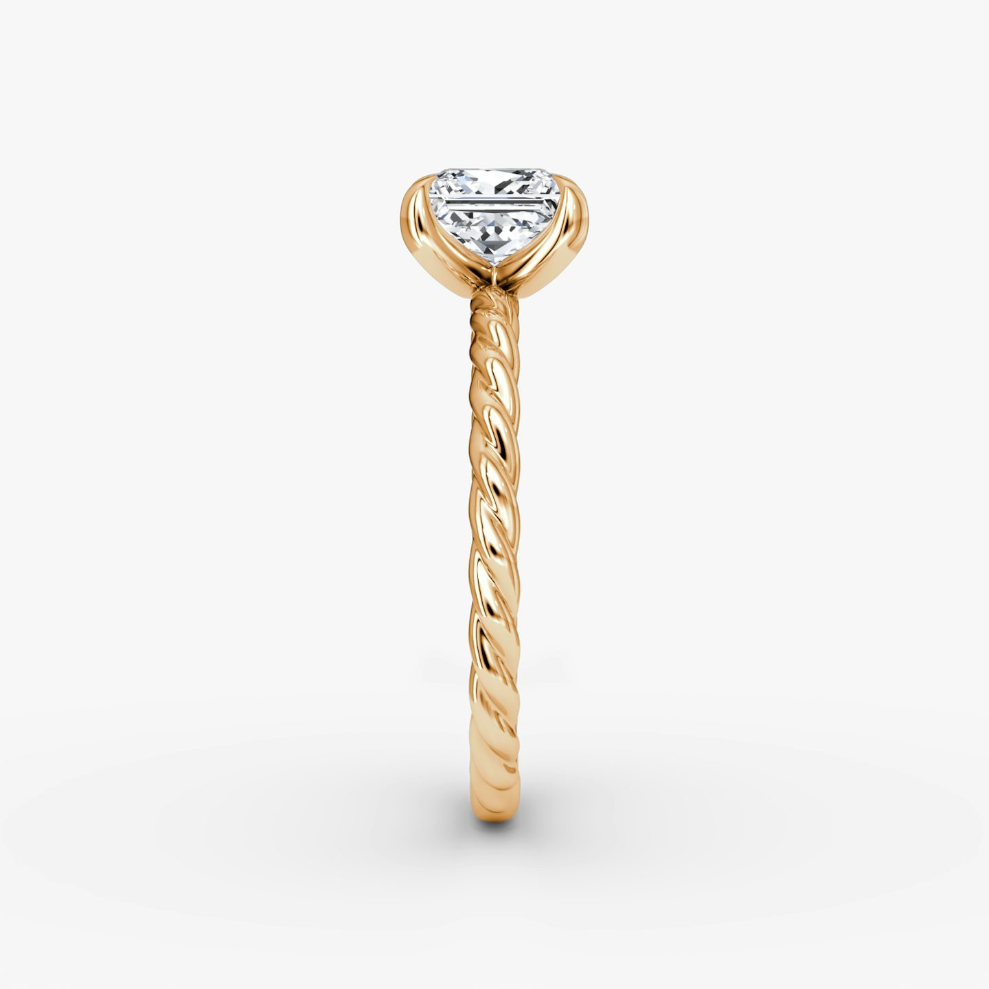 Anillo de compromiso Classic Rope | Princesa | 14k | Oro rosa de 14 quilates | Orientación de diamante: vertical | Peso en quilates: Ver stock total