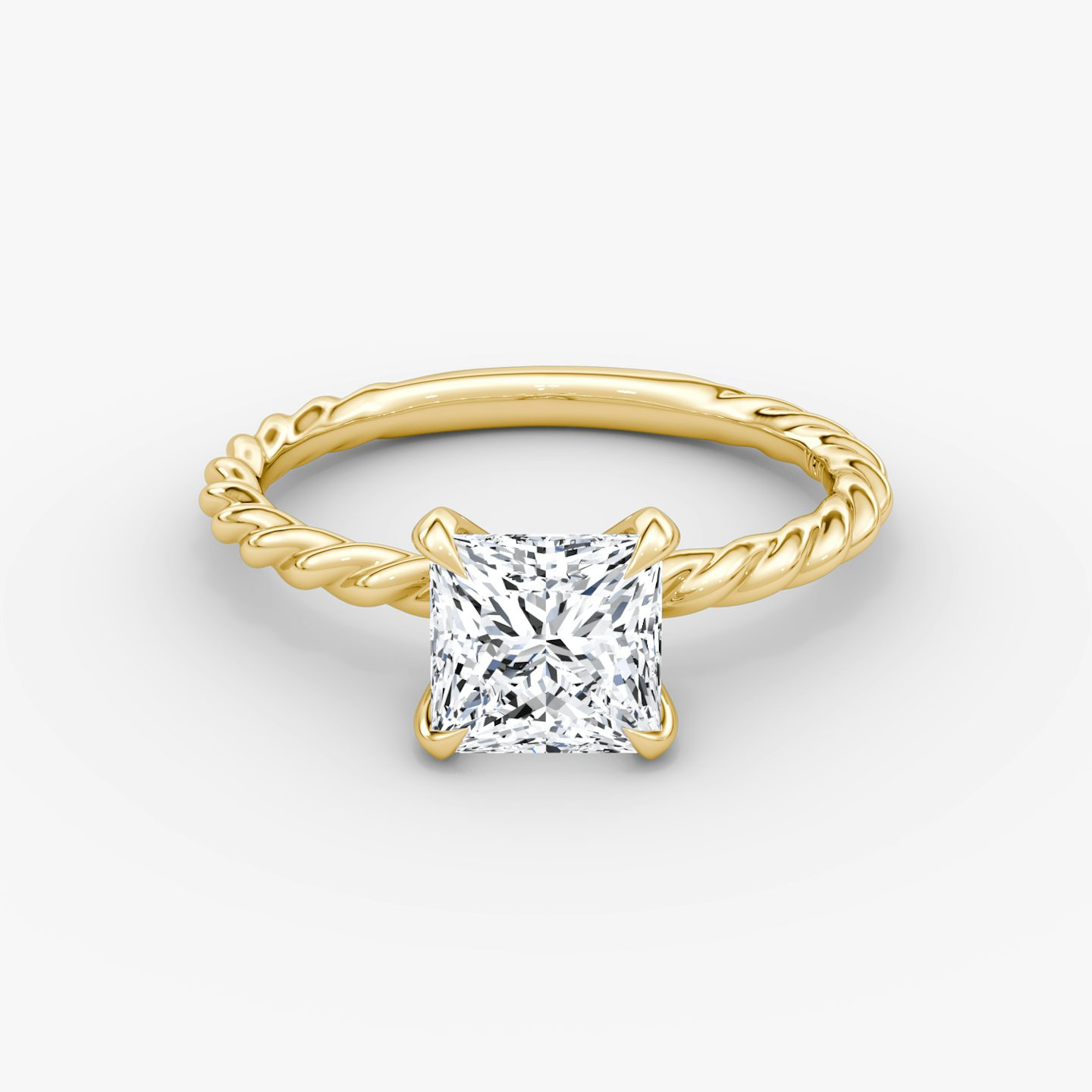 The Classic Rope | Princess | 18k | 18k Yellow Gold | Band: Plain | Diamond orientation: vertical | Carat weight: See full inventory