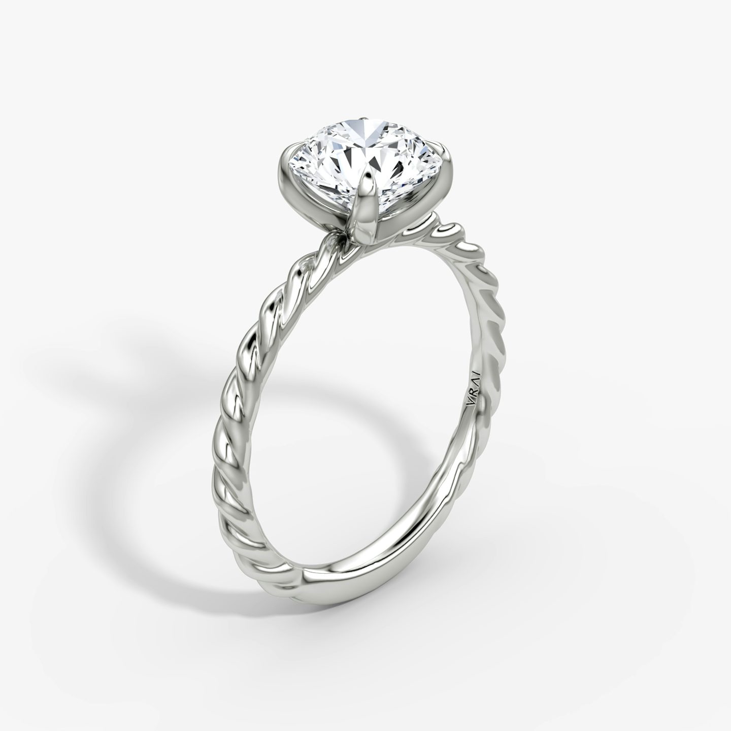 The Classic Rope | Round Brilliant | Platinum | Band: Plain | Carat weight: See full inventory | Diamond orientation: vertical