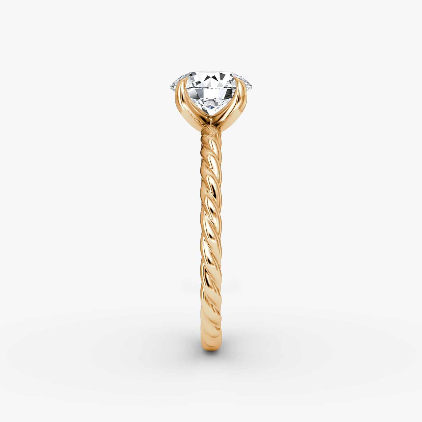 The Classic Rope | Round Brilliant | 14k | 14k Rose Gold | Band: Plain | Carat weight: See full inventory | Diamond orientation: vertical