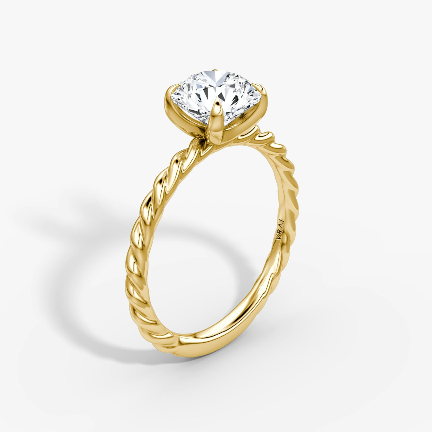 The Classic Rope | Round Brilliant | 18k | 18k Yellow Gold | Band: Plain | Carat weight: See full inventory | Diamond orientation: vertical