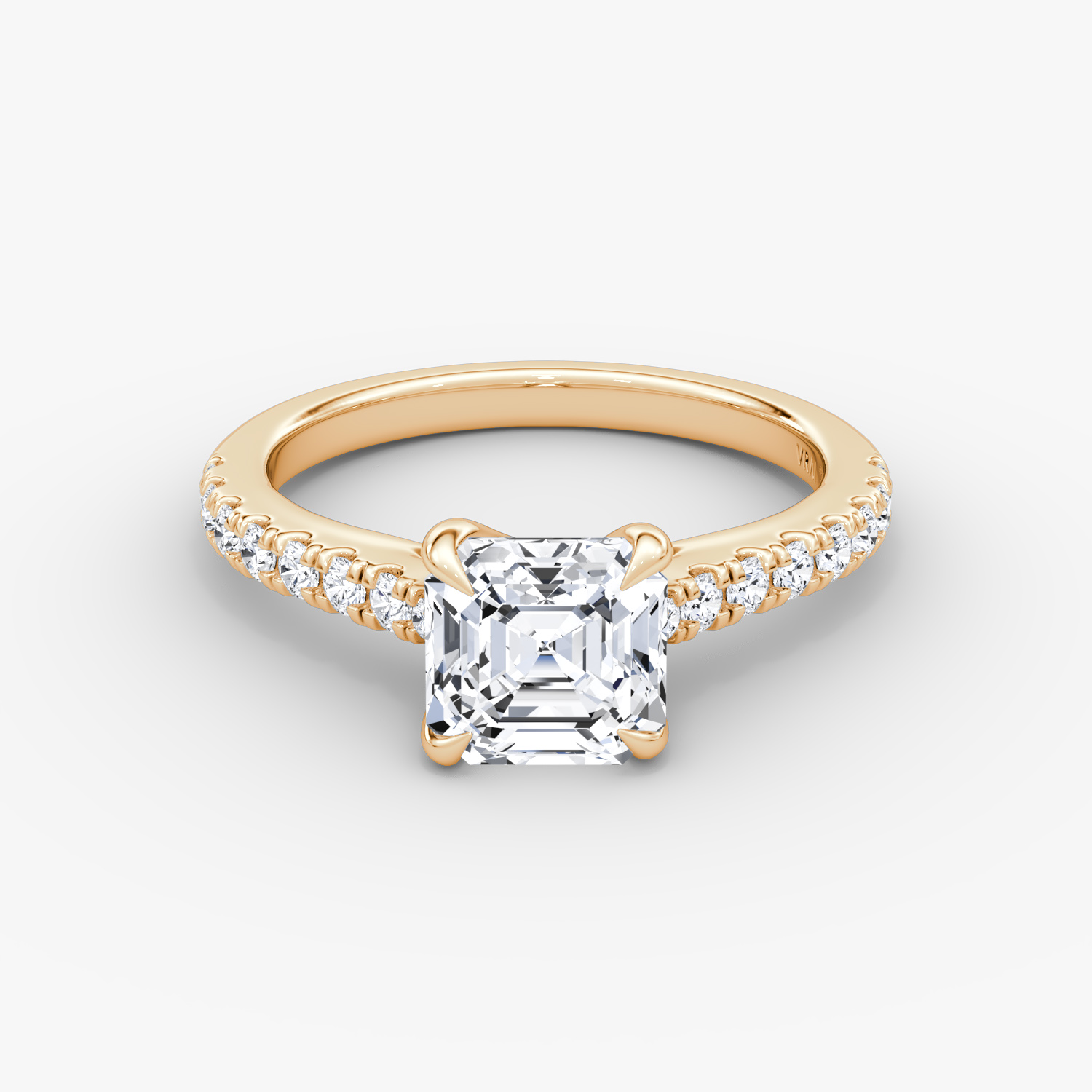 Trellis Cathedral Asscher Engagement Ring | 14k Rose Gold