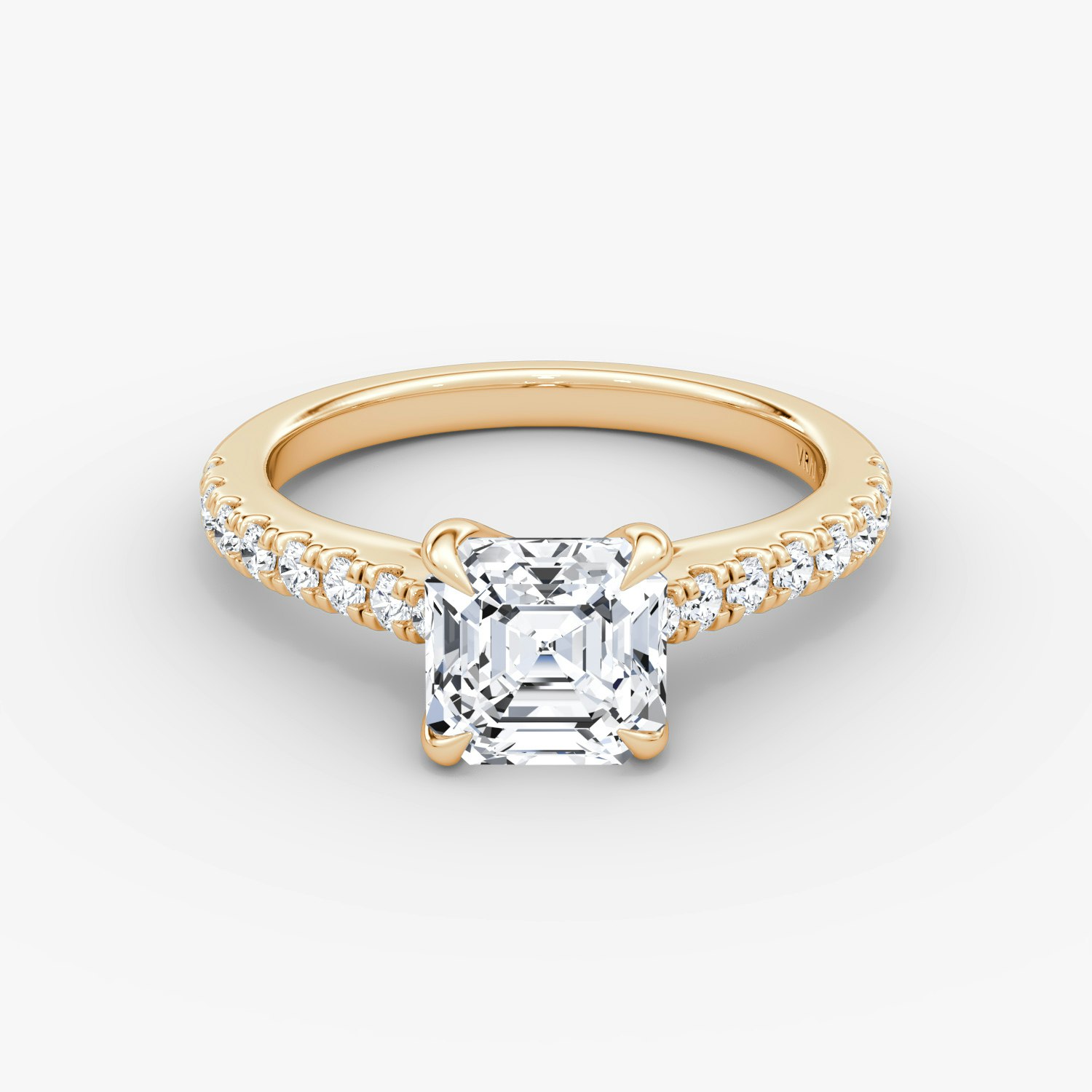 Trellis Cathedral Asscher Engagement Ring | 14k Rose Gold