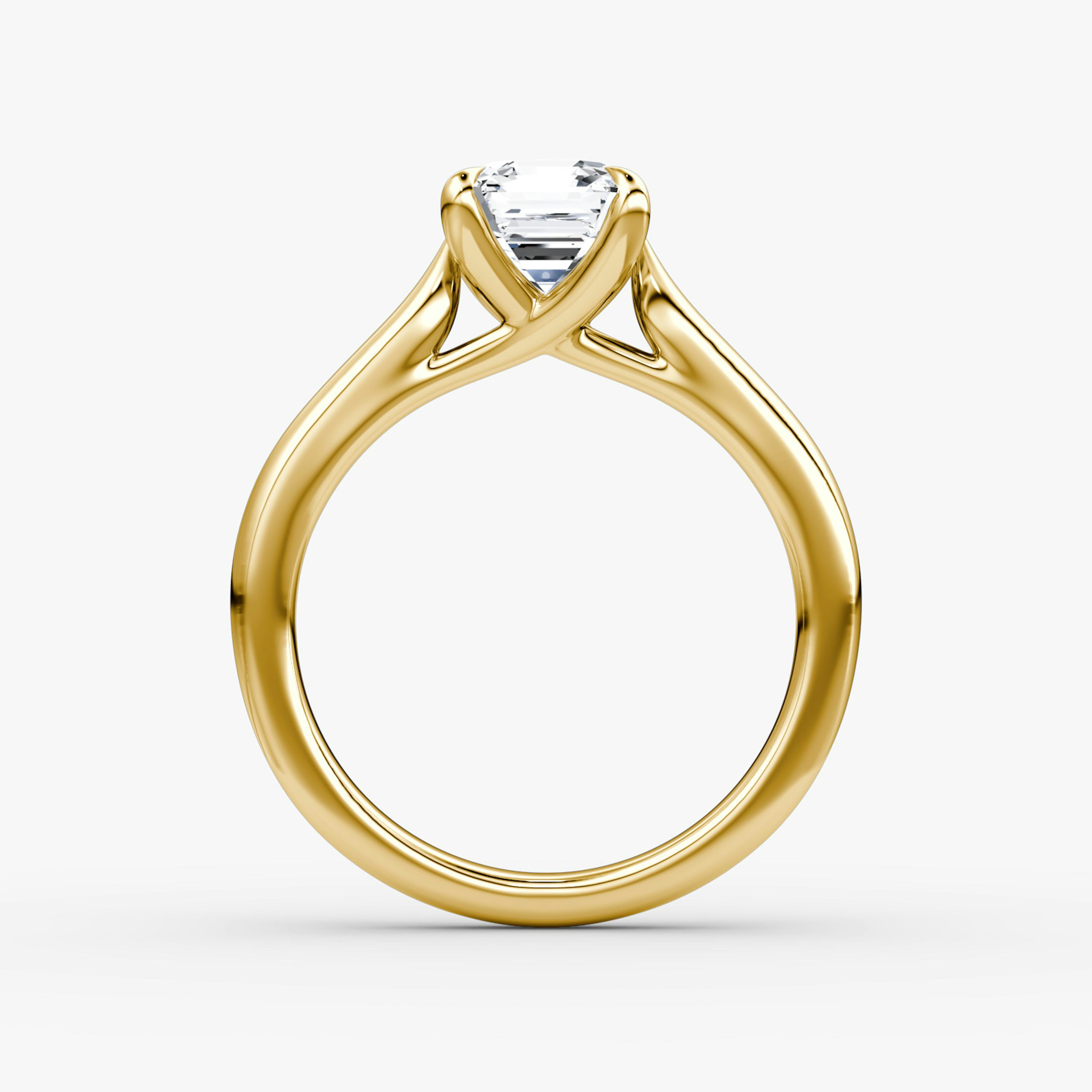 The Trellis Cathedral | Asscher | 18k | 18k Yellow Gold | Band: Plain | Diamond orientation: vertical | Carat weight: See full inventory