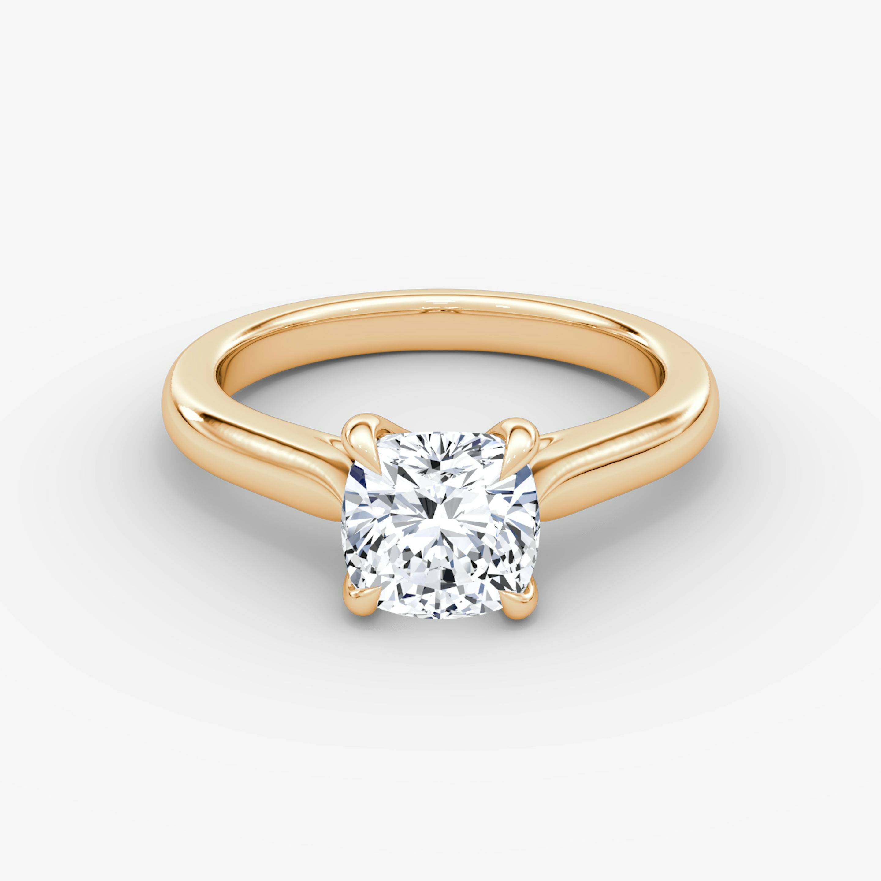 The Trellis Cathedral | Pavé Cushion | 14k | 14k Rose Gold | Band: Plain | Diamond orientation: vertical | Carat weight: See full inventory