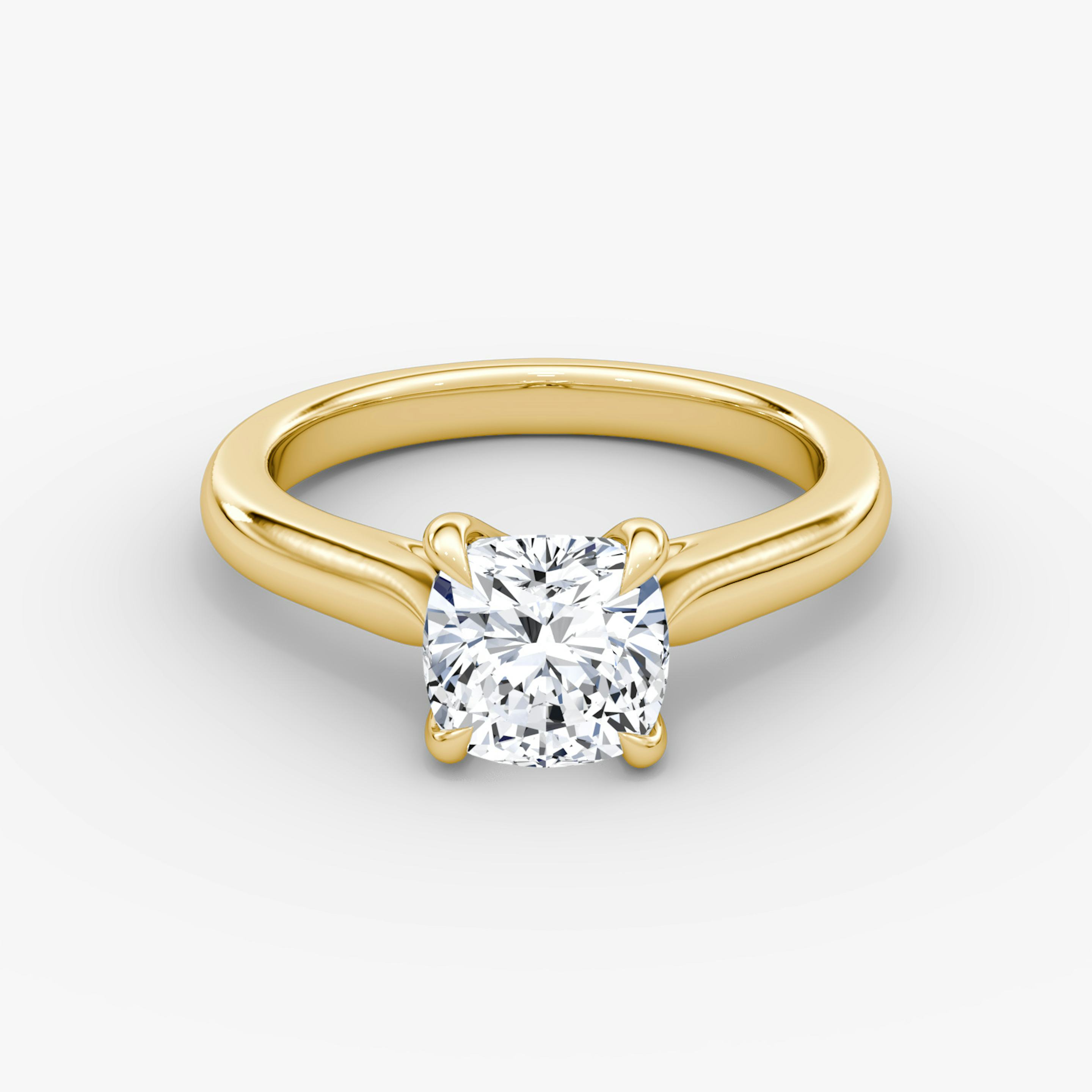 The Trellis Cathedral | Pavé Cushion | 18k | 18k Yellow Gold | Band: Plain | Diamond orientation: vertical | Carat weight: See full inventory