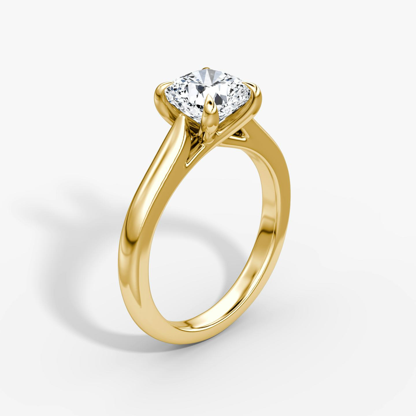 The Trellis Cathedral | Pavé Cushion | 18k | 18k Yellow Gold | Band: Plain | Diamond orientation: vertical | Carat weight: See full inventory