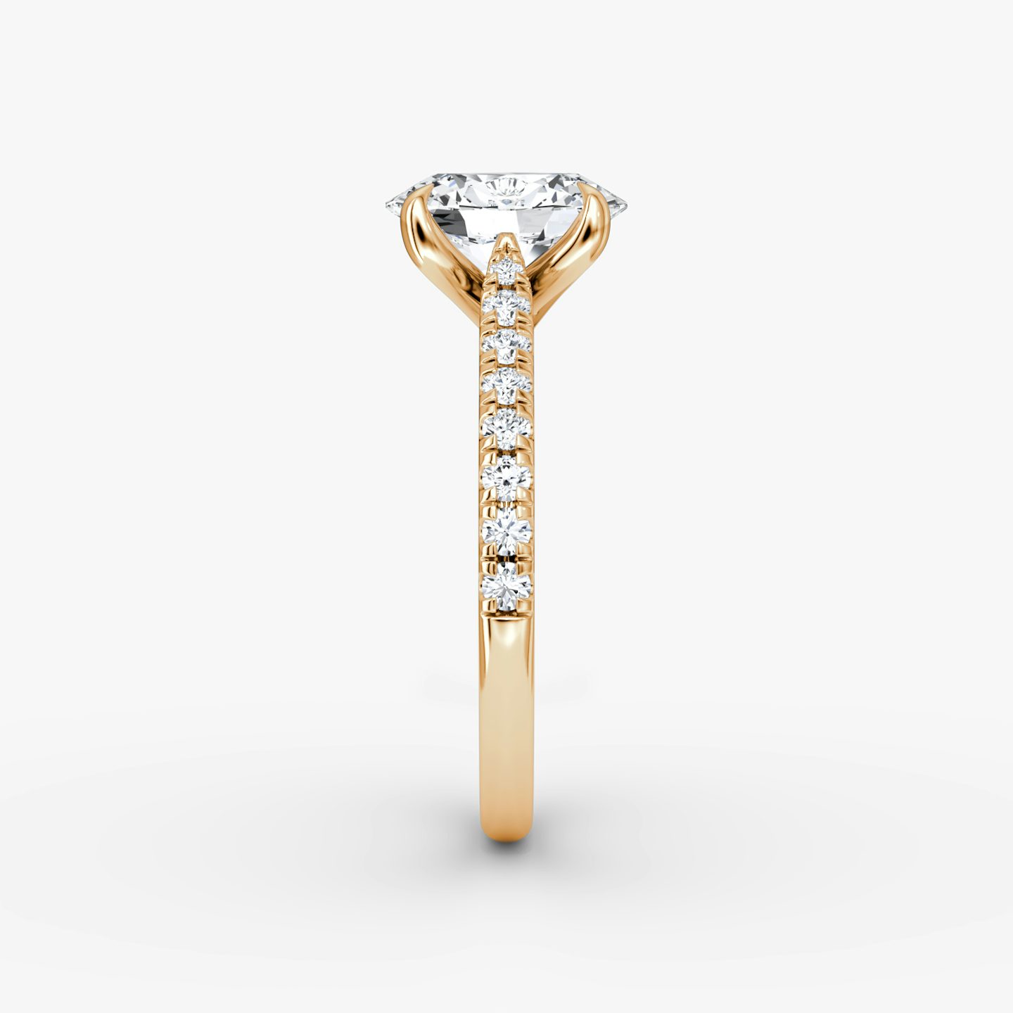 The Trellis Cathedral | Oval | 14k | 14k Rose Gold | Band: Pavé | Diamond orientation: vertical | Carat weight: See full inventory