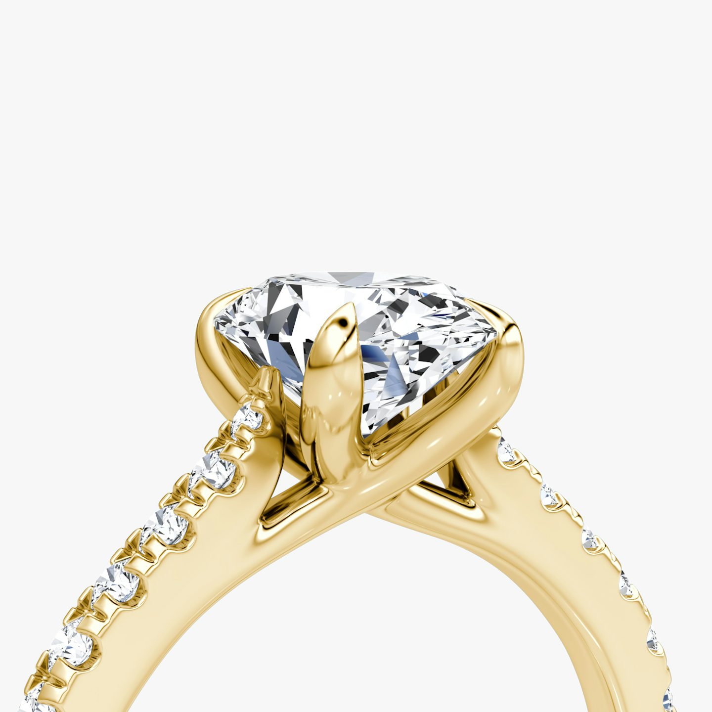The Trellis Cathedral | Oval | 18k | 18k Yellow Gold | Band: Pavé | Diamond orientation: vertical | Carat weight: See full inventory
