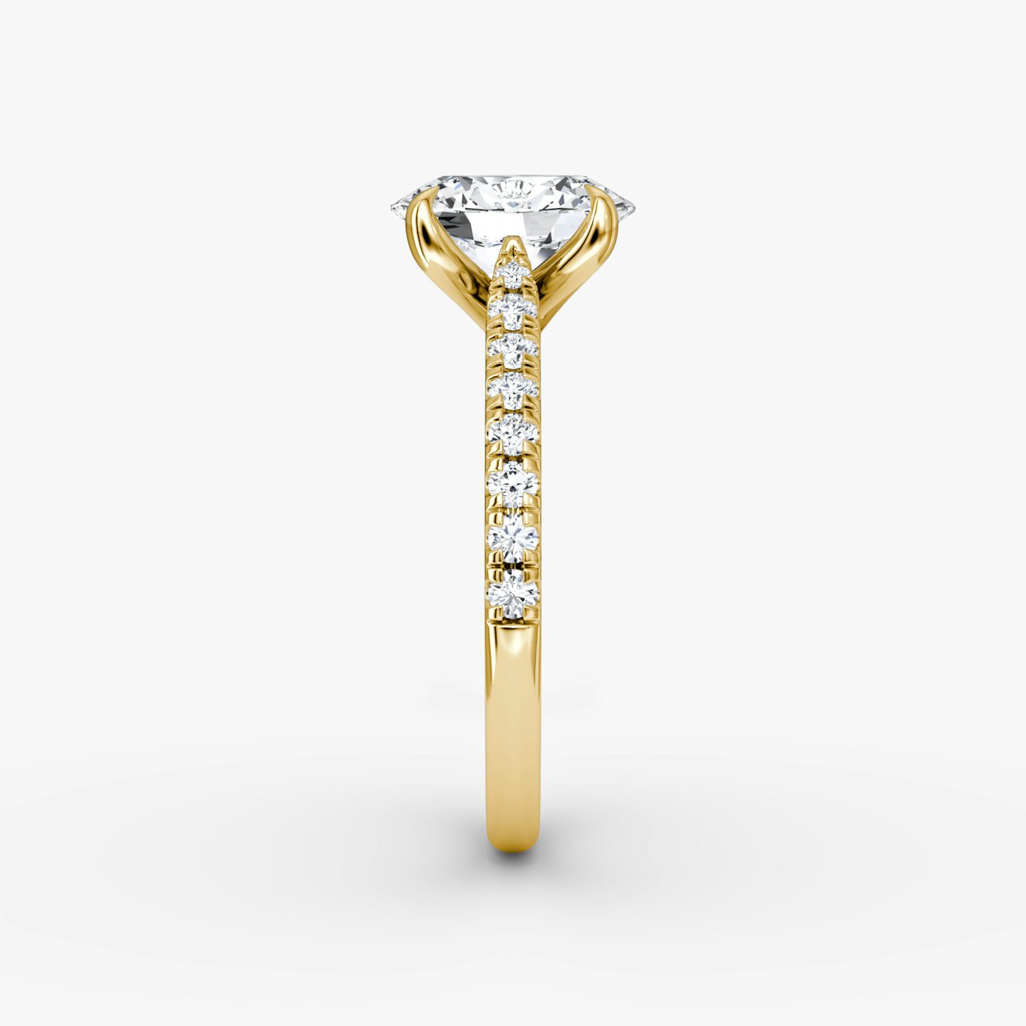 The Trellis Cathedral | Oval | 18k | 18k Yellow Gold | Band: Pavé | Diamond orientation: vertical | Carat weight: See full inventory