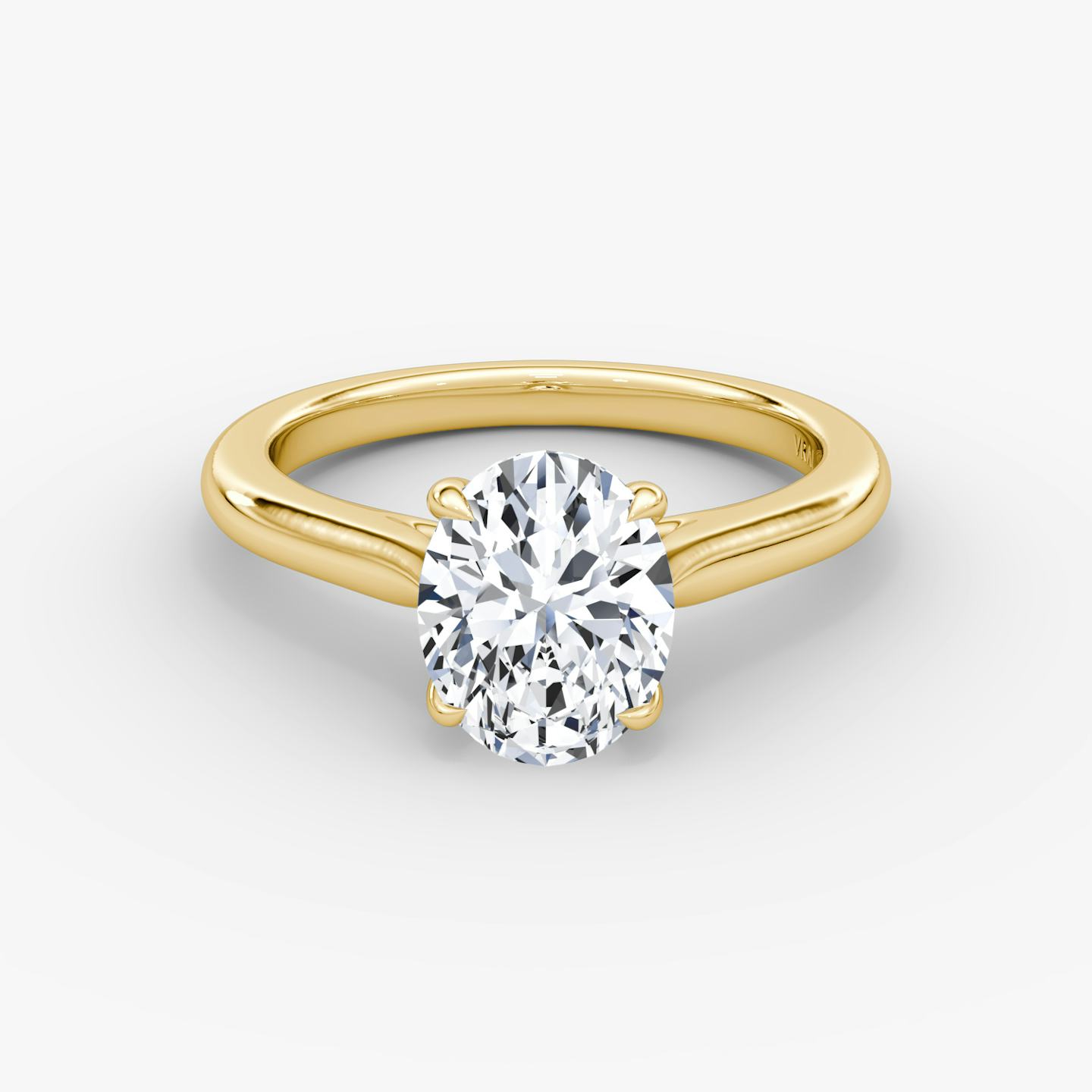 The Trellis Cathedral | Oval | 18k | 18k Yellow Gold | Band: Plain | Diamond orientation: vertical | Carat weight: See full inventory