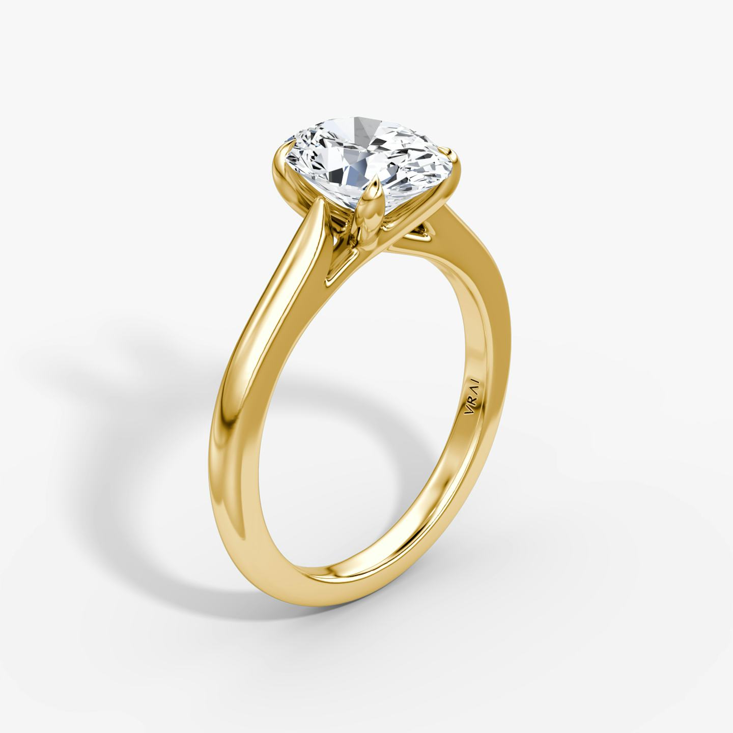 The Trellis Cathedral | Oval | 18k | 18k Yellow Gold | Band: Plain | Diamond orientation: vertical | Carat weight: See full inventory